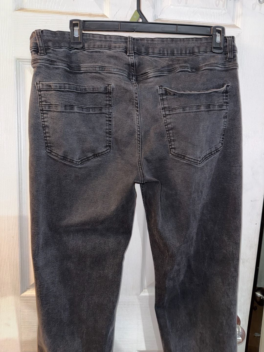 M.Society Jeans 38x34 Black Straight Leg Denim Pants 5