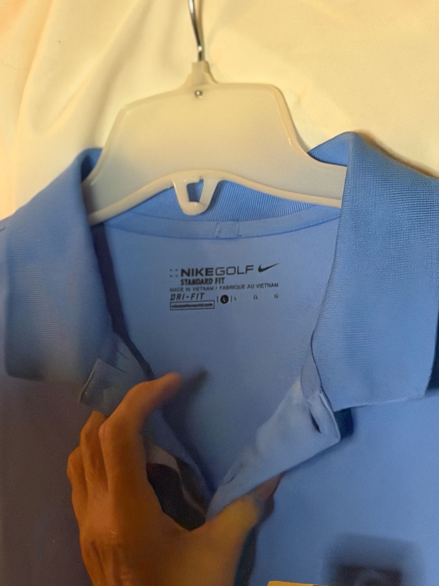 Nike Golf Polo Shirt Size L Blue Dri-FIT Short Sleeve 9