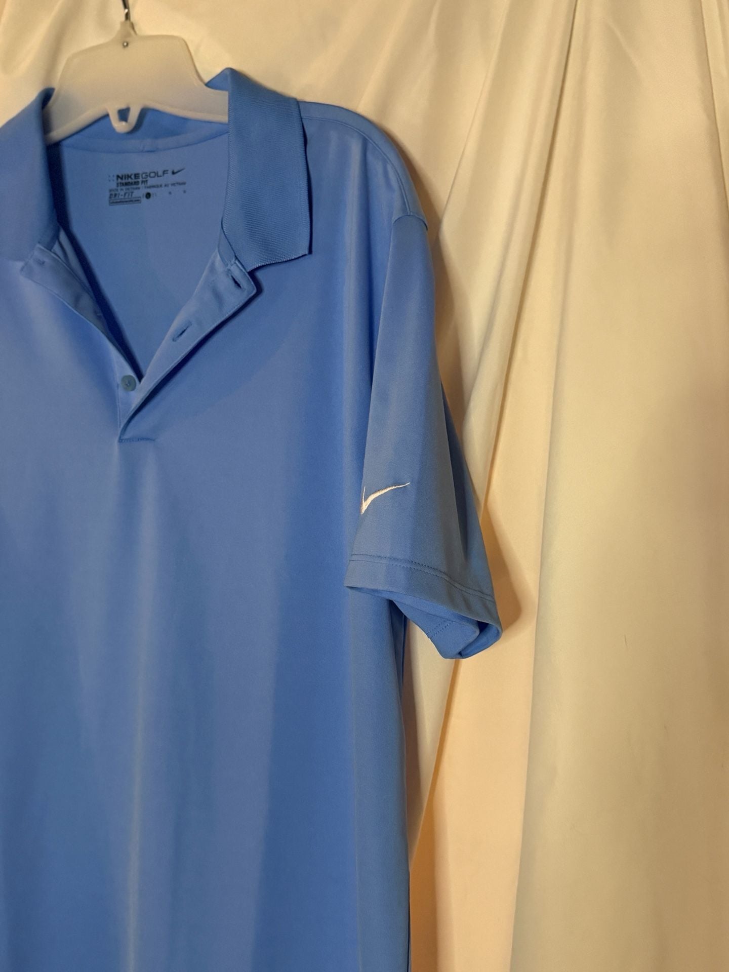 Nike Golf Polo Shirt Size L Blue Dri-FIT Short Sleeve 10