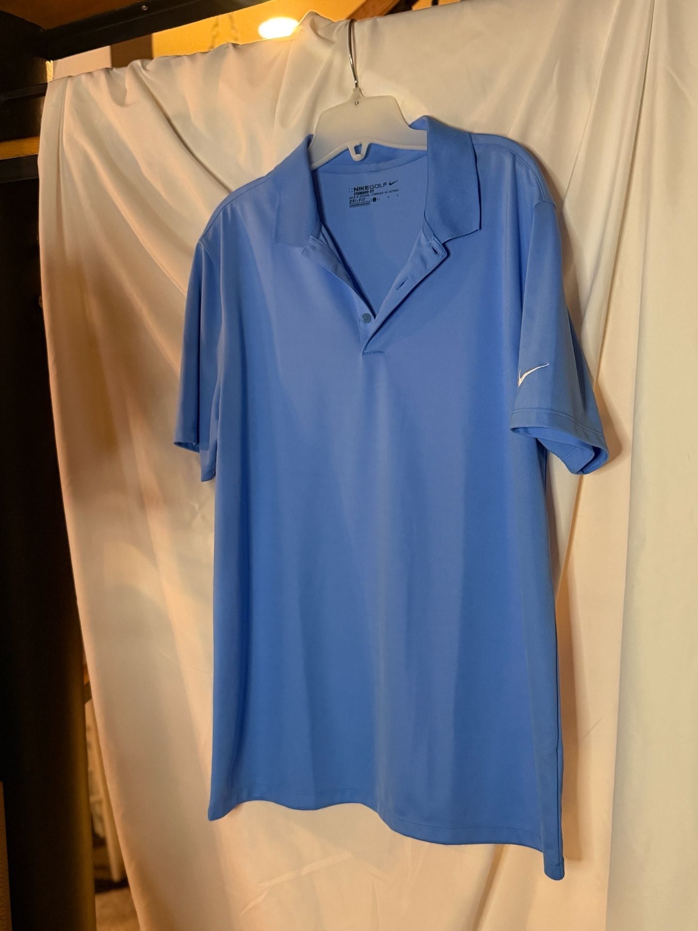 Nike Golf Polo Shirt Size L Blue Dri-FIT Short Sleeve 11