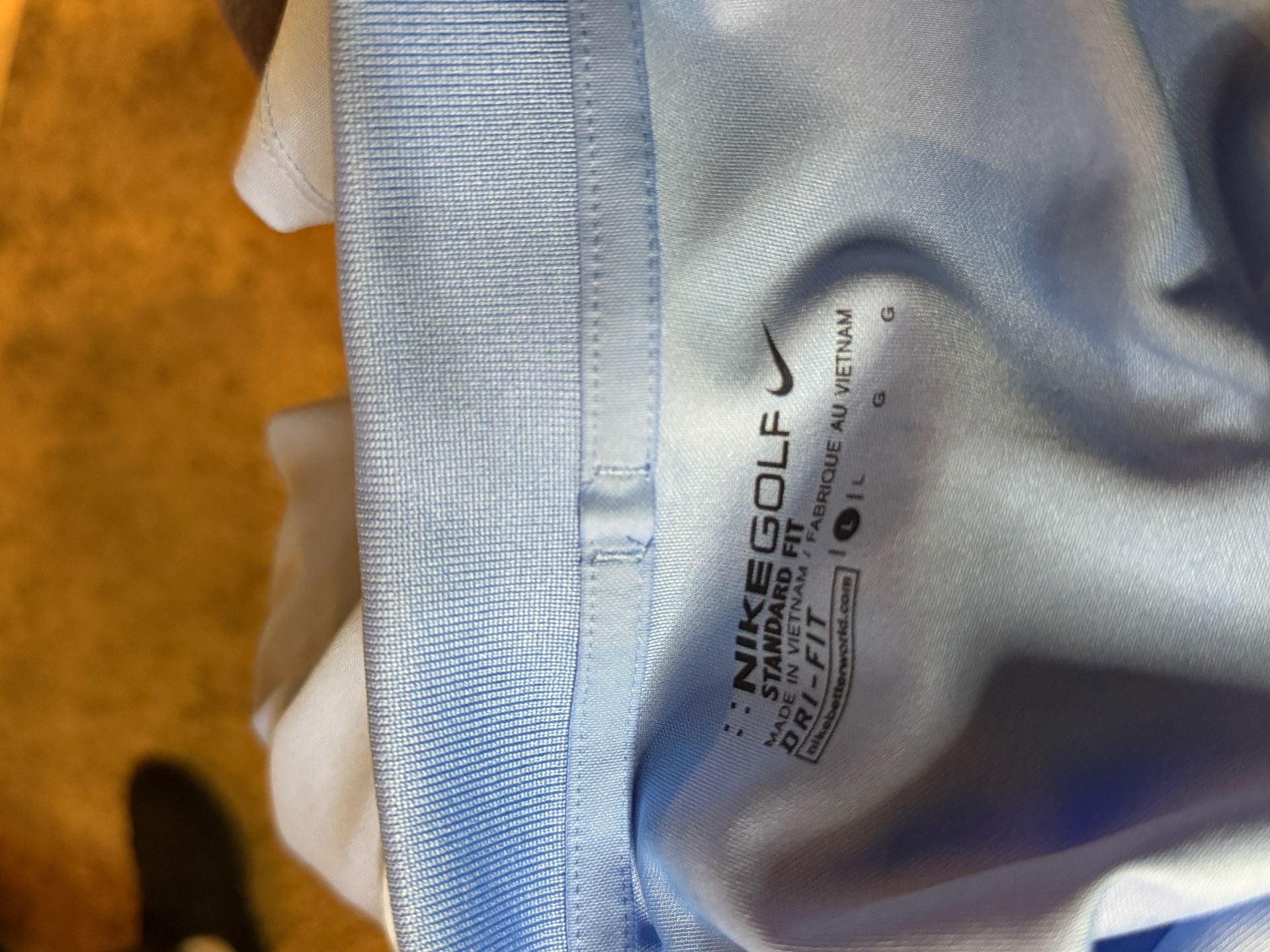Nike Golf Polo Shirt Size L Blue Dri-FIT Short Sleeve 12
