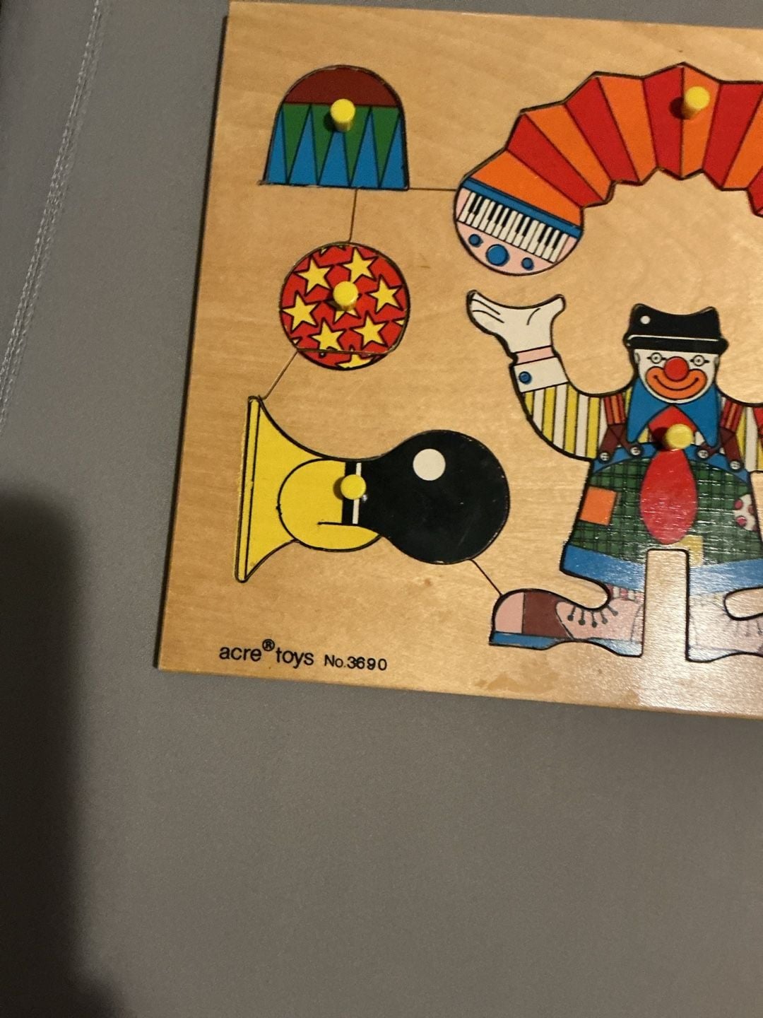 Acre Toy Vintage Wooden Puzzle Made in Holland Circus Fun, 1980's 2