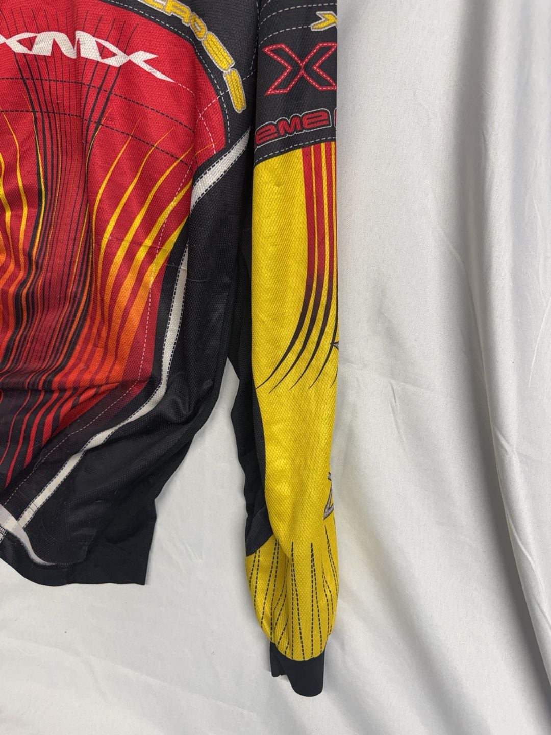Vintage y2k Athletic Works XMX Motocross Jersey Size L Black Red Yellow 6