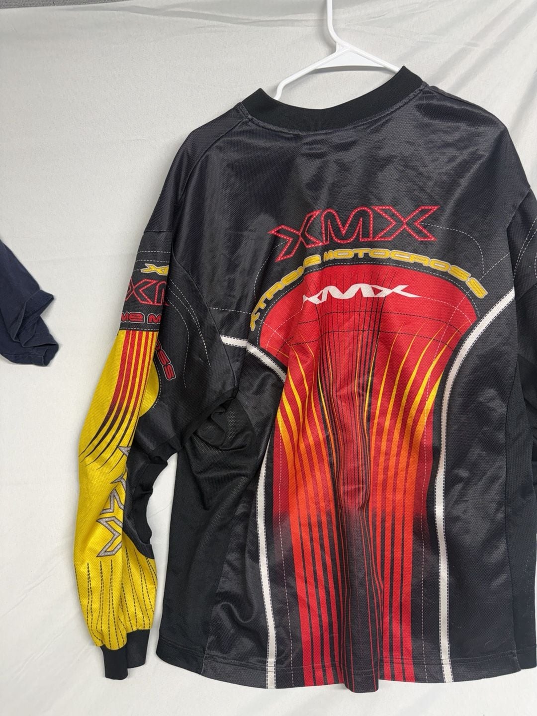 Vintage y2k Athletic Works XMX Motocross Jersey Size L Black Red Yellow 7
