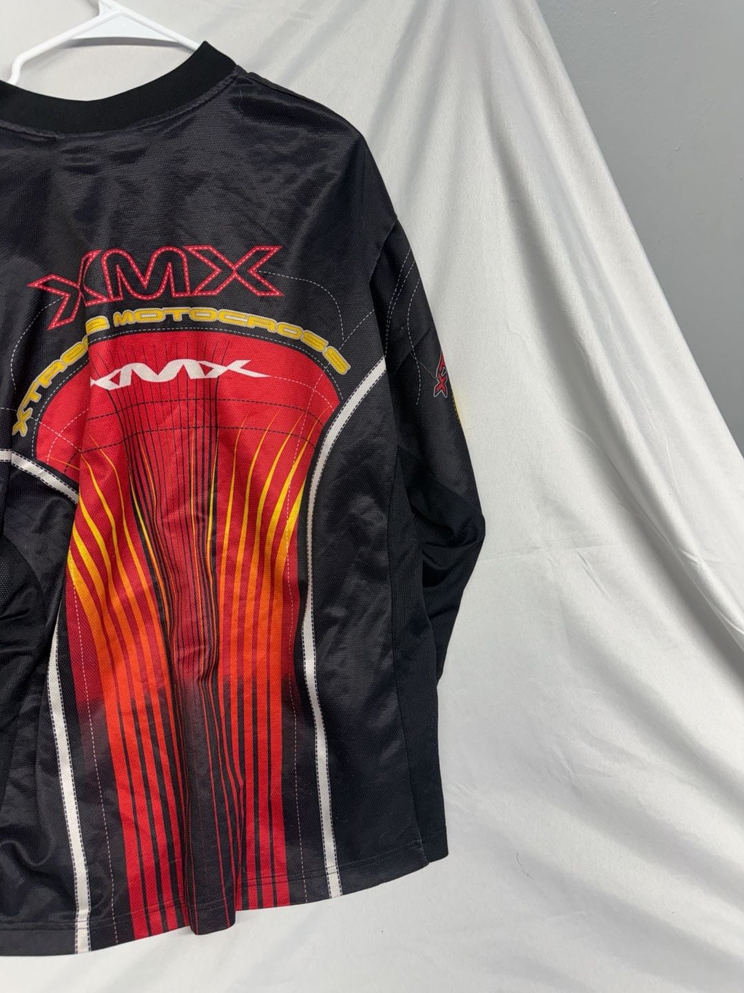 Vintage y2k Athletic Works XMX Motocross Jersey Size L Black Red Yellow 8