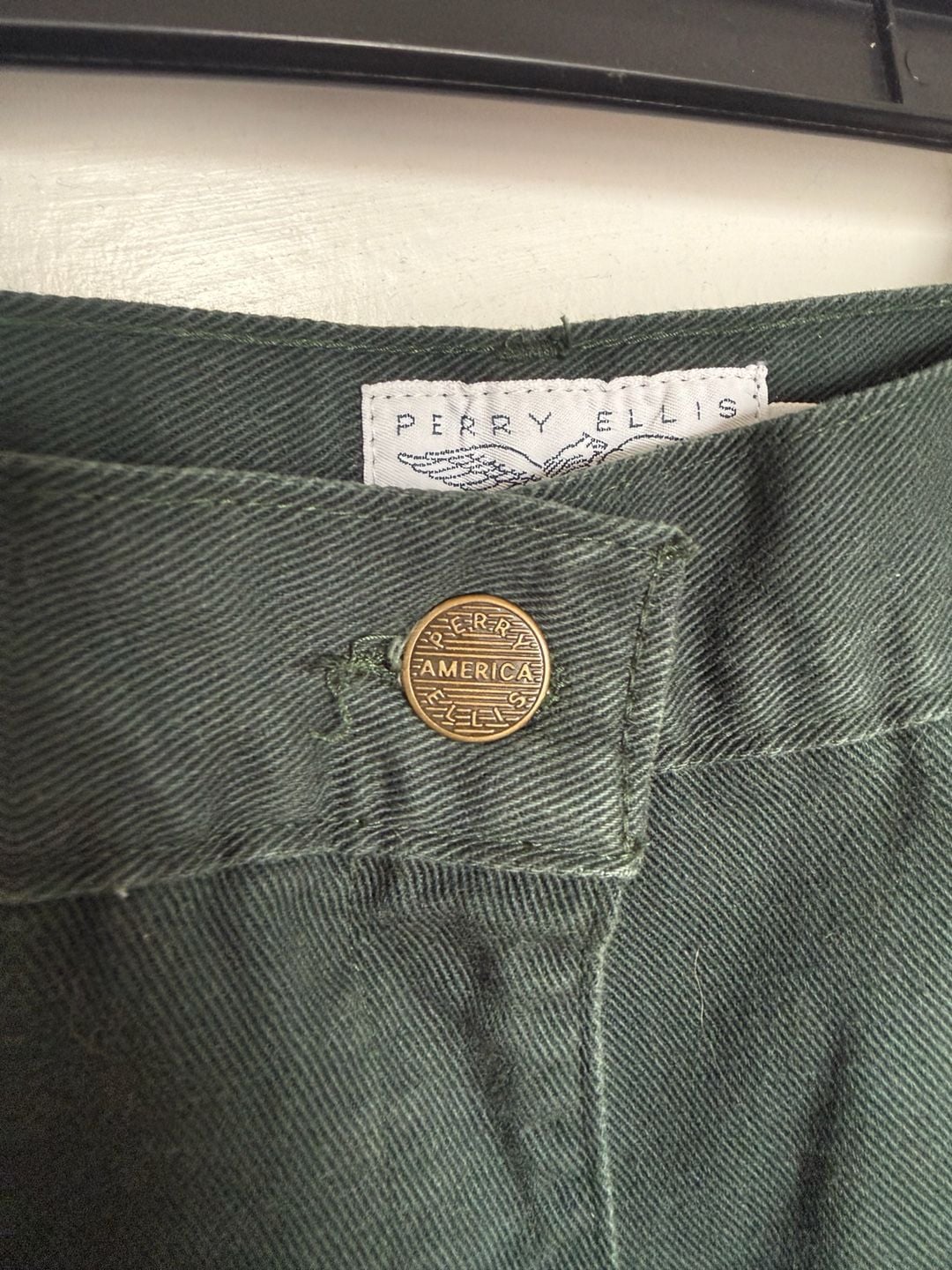 Perry Ellis America Pants Green Cotton Twill 4