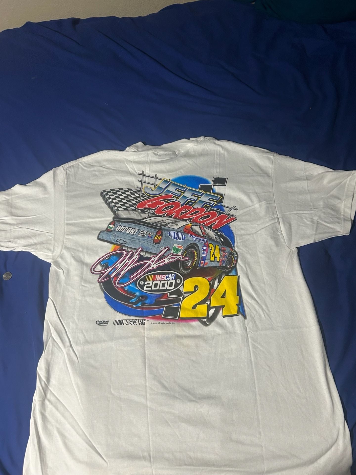 Vintage Chase Authentics Jeff Gordon NASCAR 2000 Silver Streak T-Shirt Size L 5