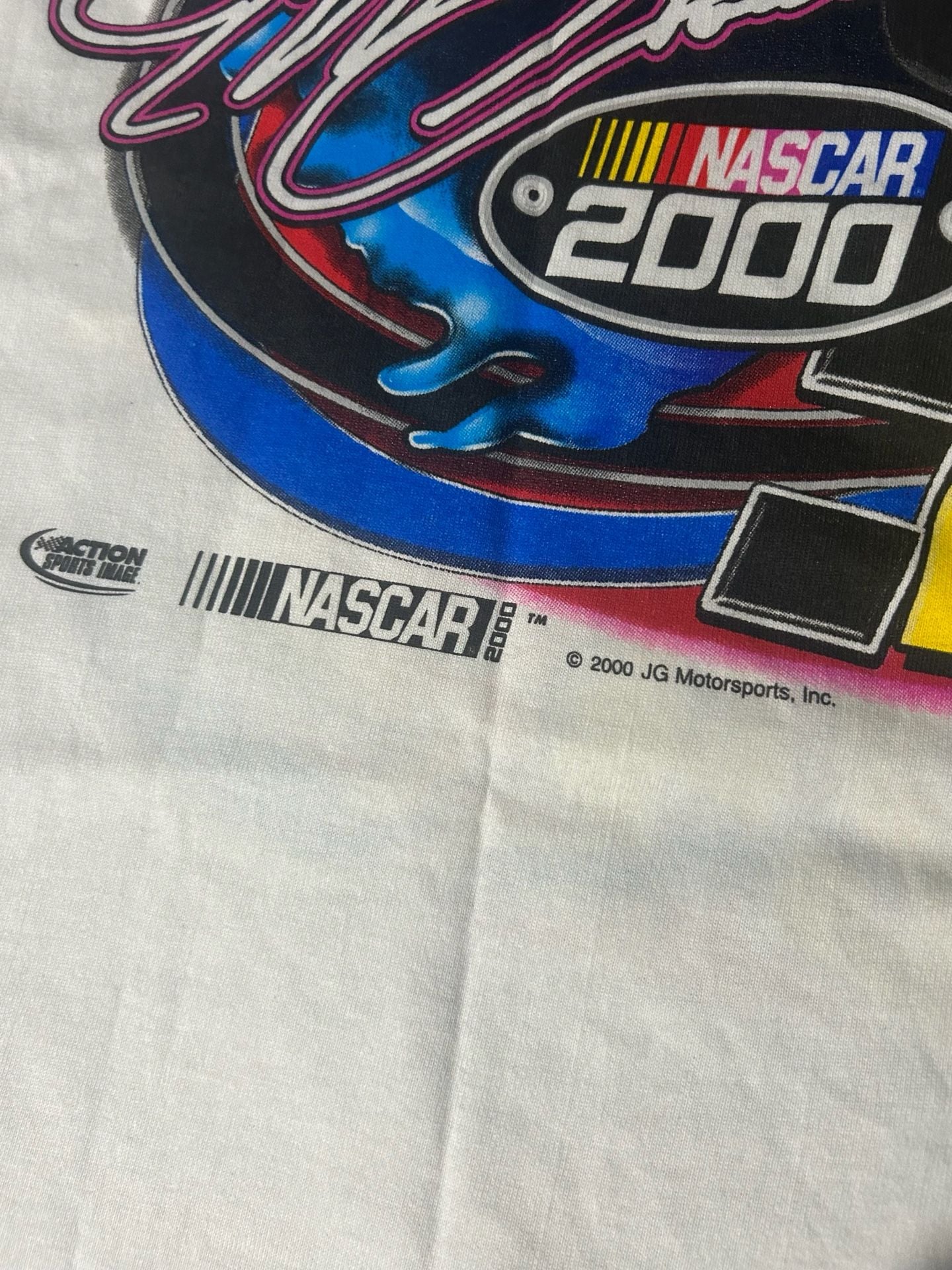 Vintage Chase Authentics Jeff Gordon NASCAR 2000 Silver Streak T-Shirt Size L 7