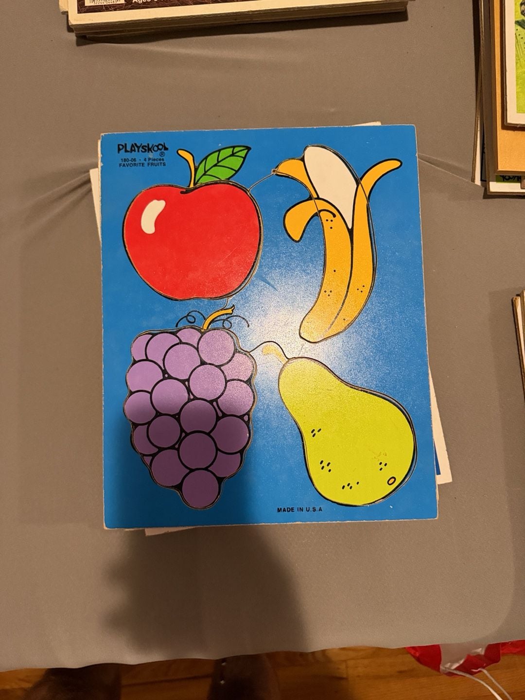 Playskool Favorite Fruits Wooden Puzzle Vintage 180-06 1