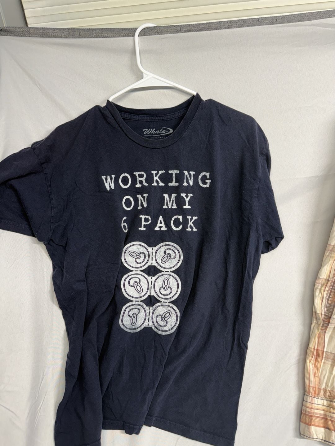 Whale By Switcher USA Working On My 6 Pack T-Shirt Large Navy 2