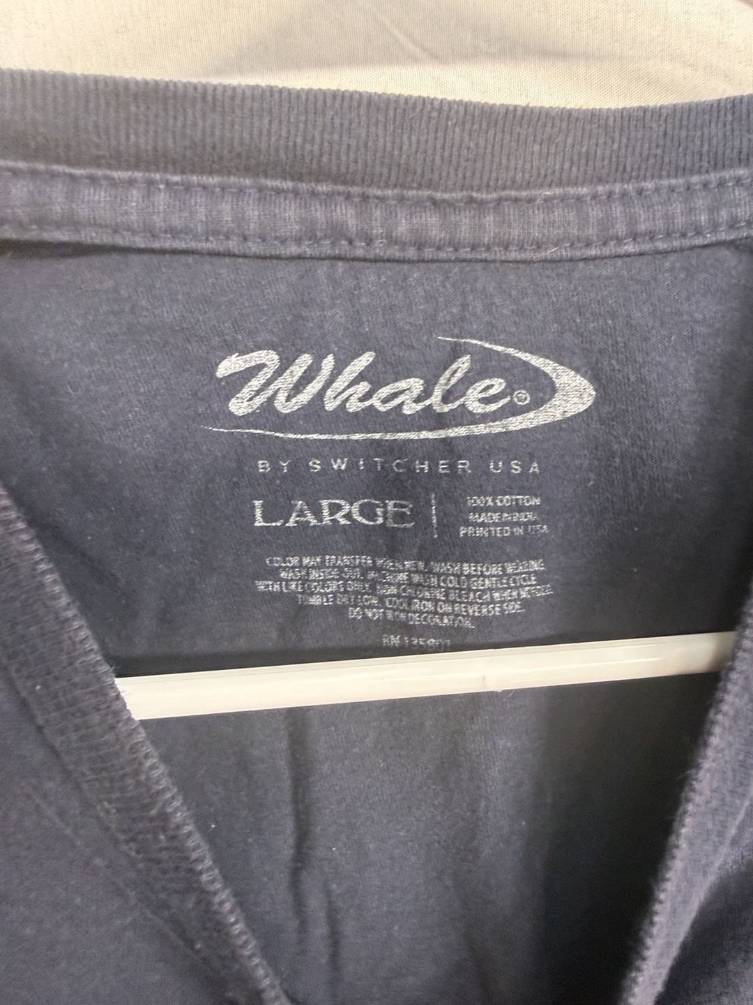 Whale By Switcher USA Working On My 6 Pack T-Shirt Large Navy 3