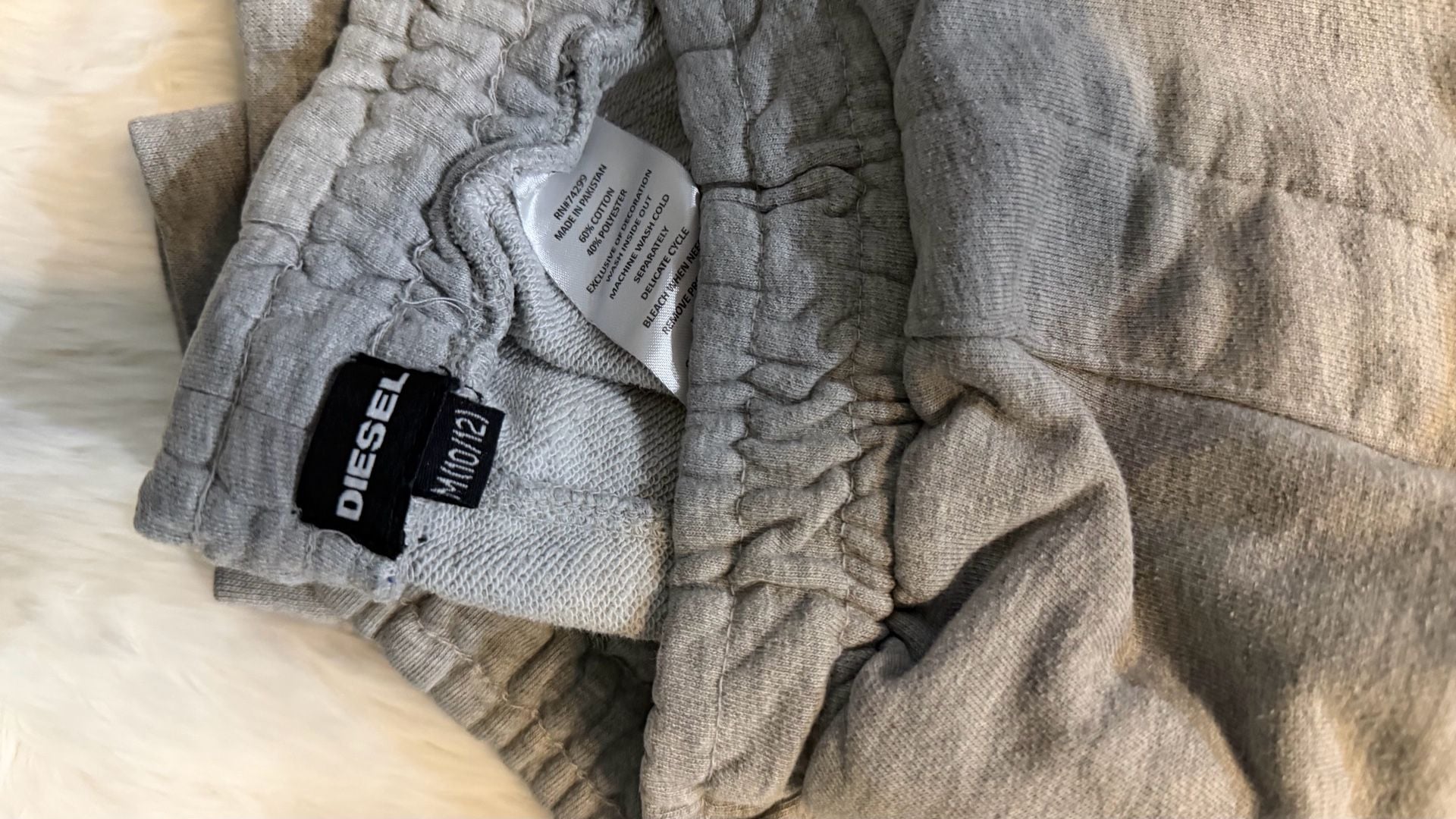 Diesel Denim Division Jogger Pants Size M (10/12) Grey Logo Sweatpants 2