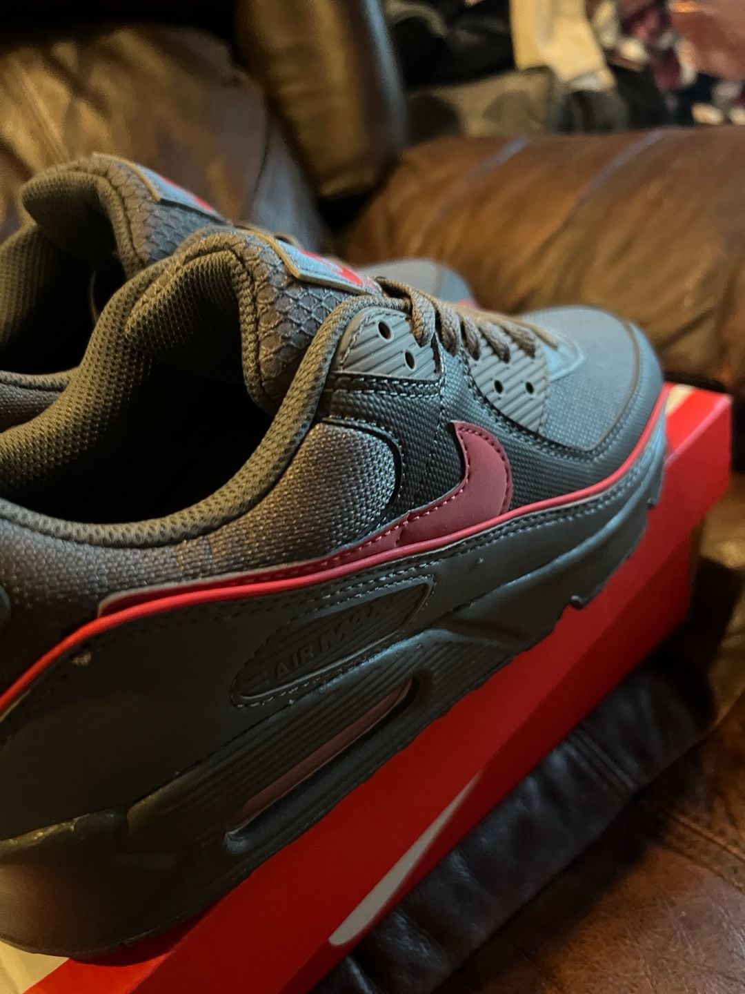 Nike Air Max 90 Premium Iron Grey University Red 3