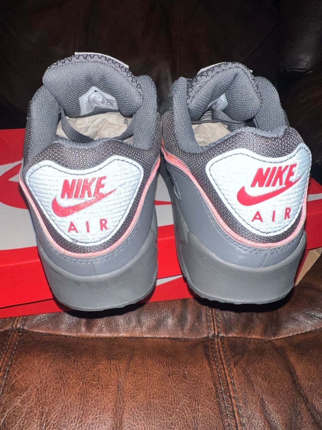 Nike Air Max 90 Premium Iron Grey University Red 9