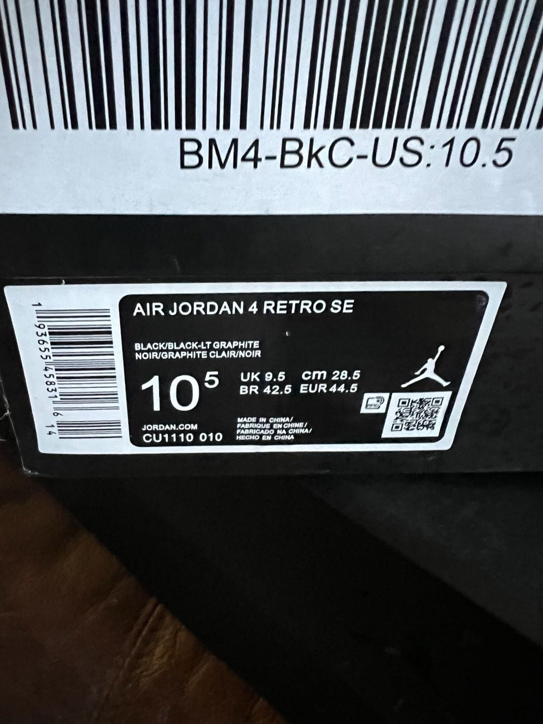 Jordan Air Jordan 4 Retro Black Cat Black Shoes 9