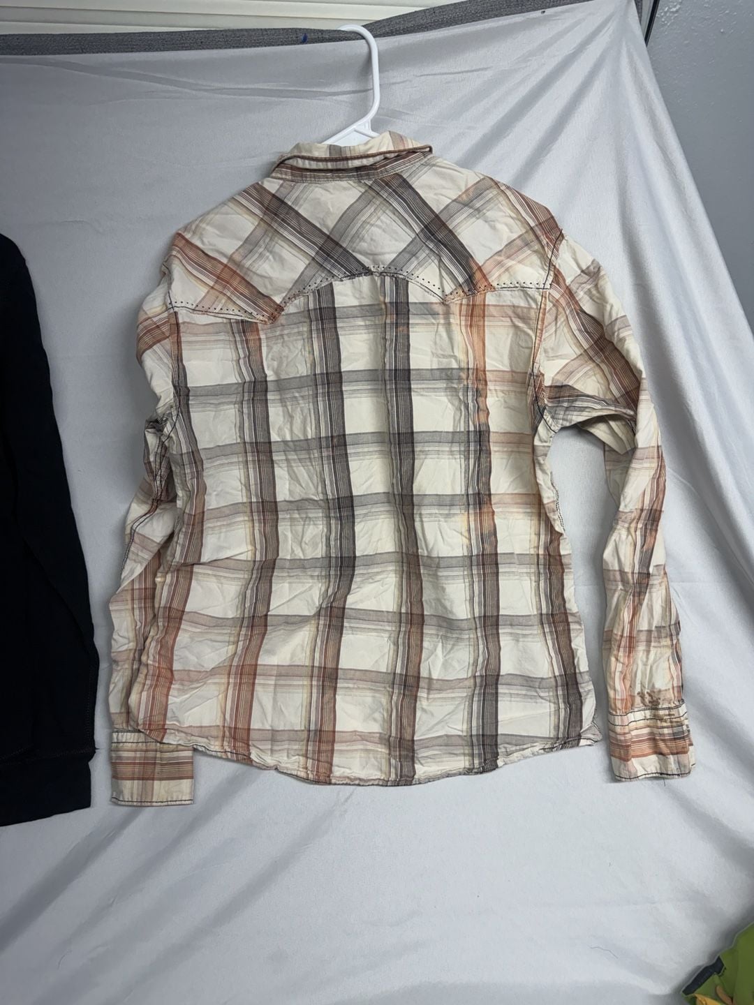 BKE Plaid Long Sleeve Western Shirt Large Brown Button Down 4