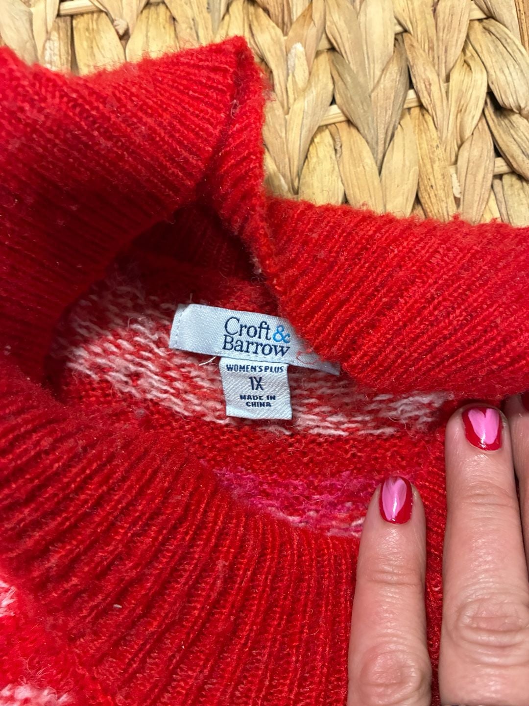 Croft & Barrow Fair Isle Sweater Red Size 1X WOMENS PLUS 3