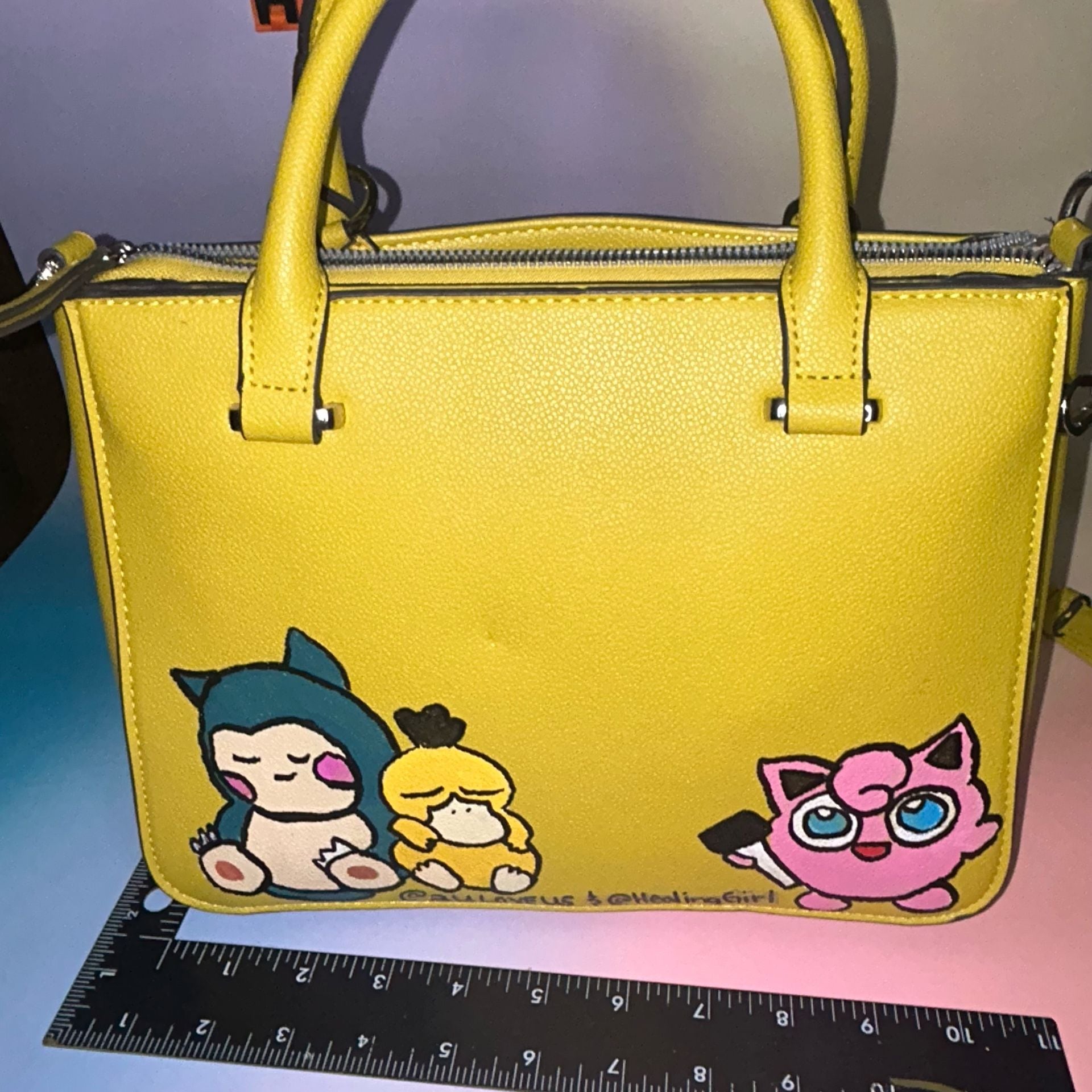 Nine West Yellow Custom Hand-Painted Pokémon Crossbody Handbag 4