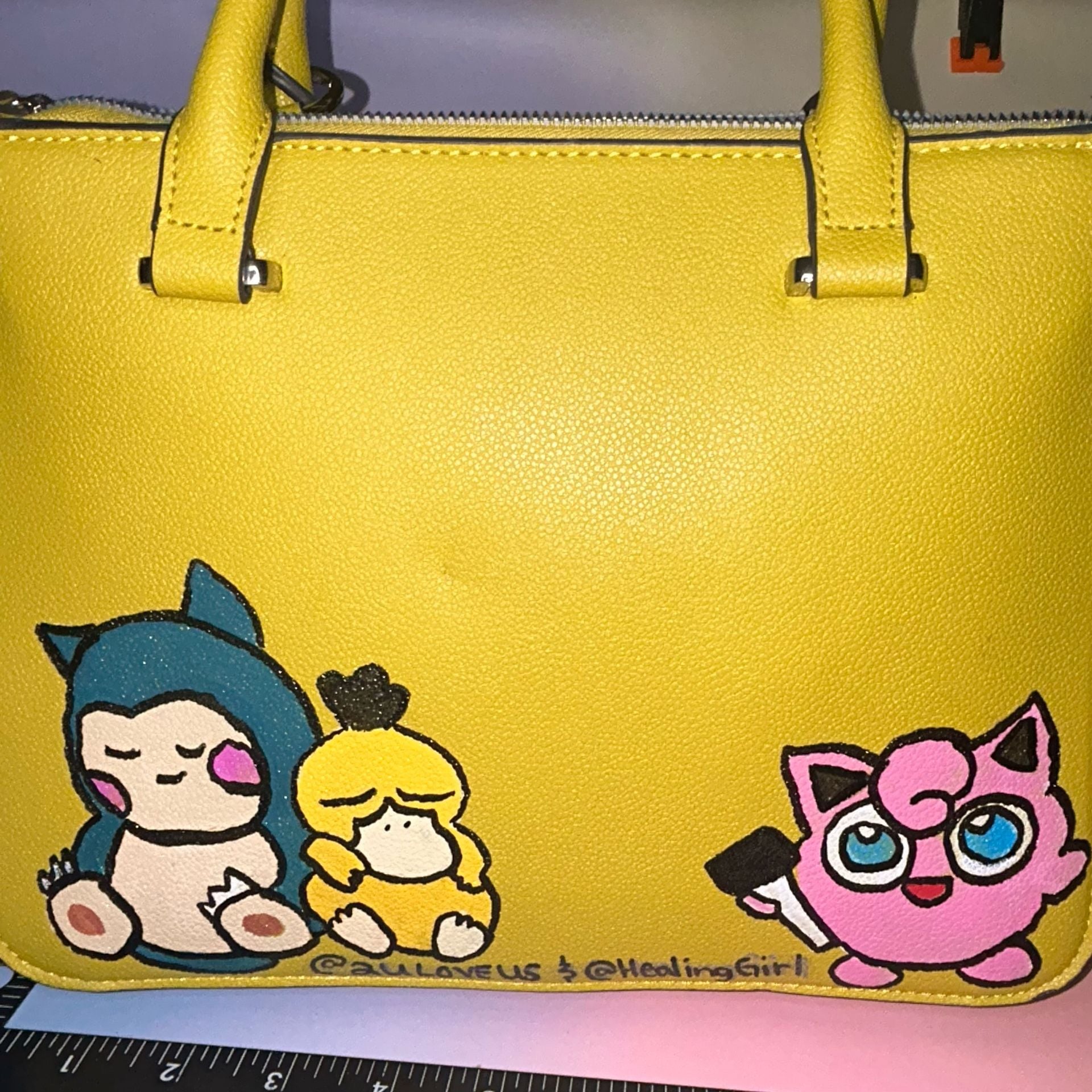 Nine West Yellow Custom Hand-Painted Pokémon Crossbody Handbag 5