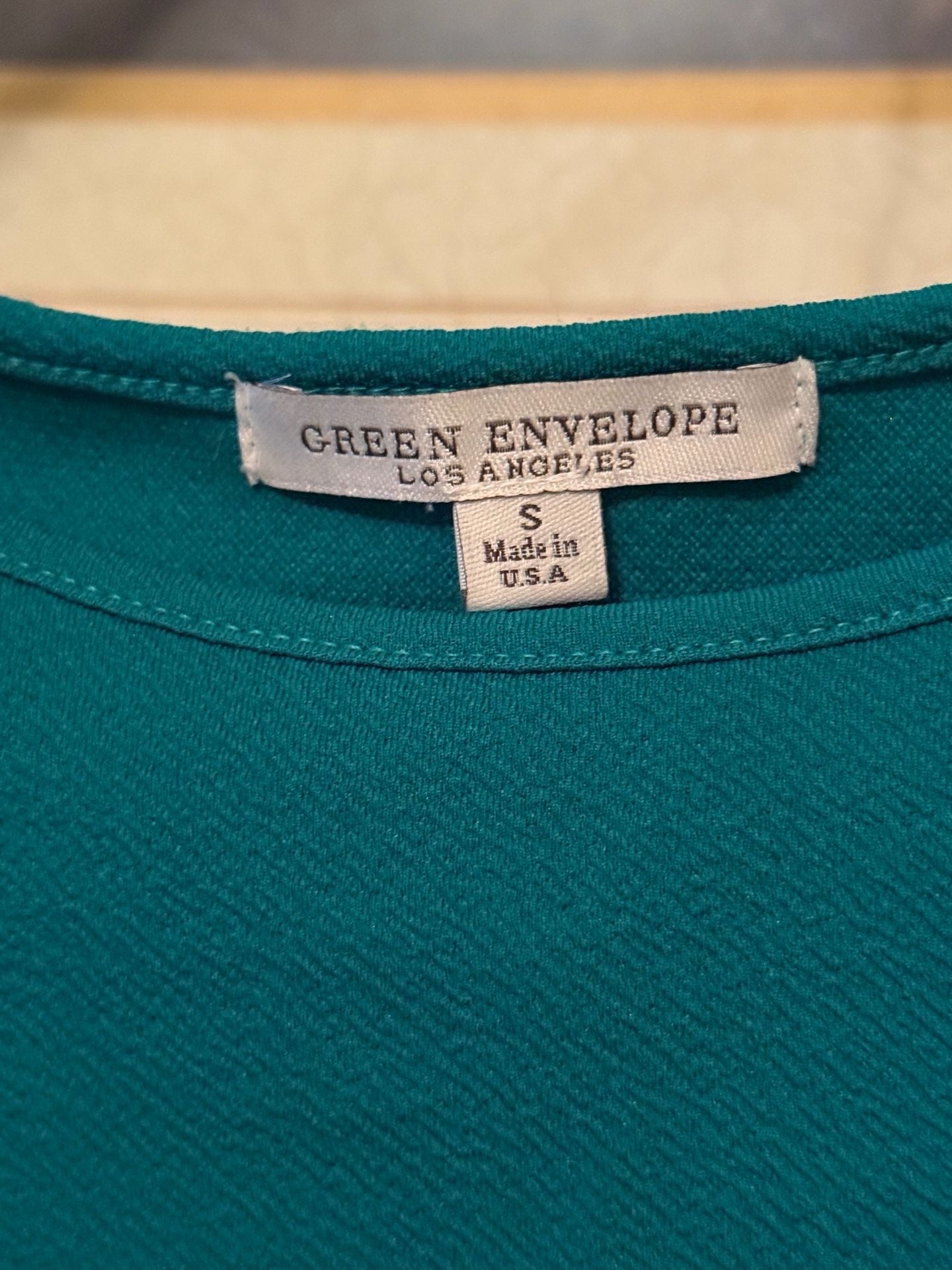 Green Envelope Puff Sleeve Blouse Size S Teal 3