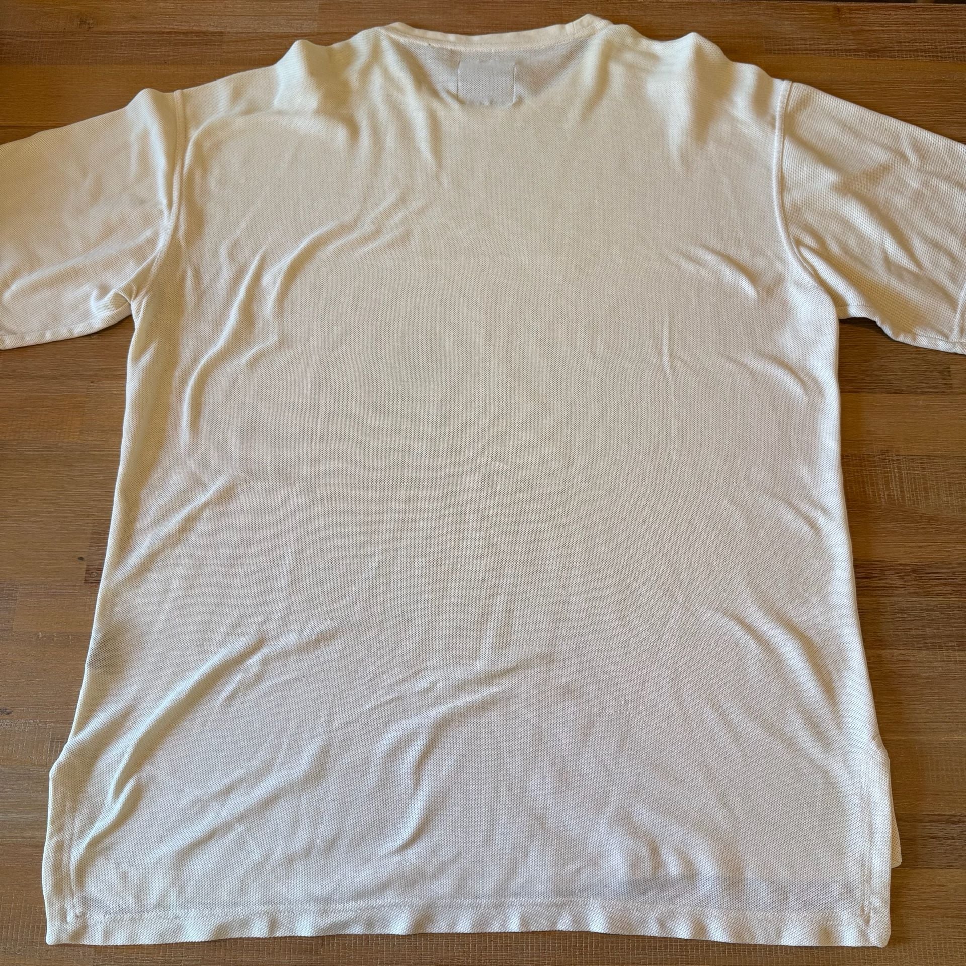 VTG Mossimo Giannulli Waffle Knit T Shirt Cream Beige Distressed Oversized XL 3