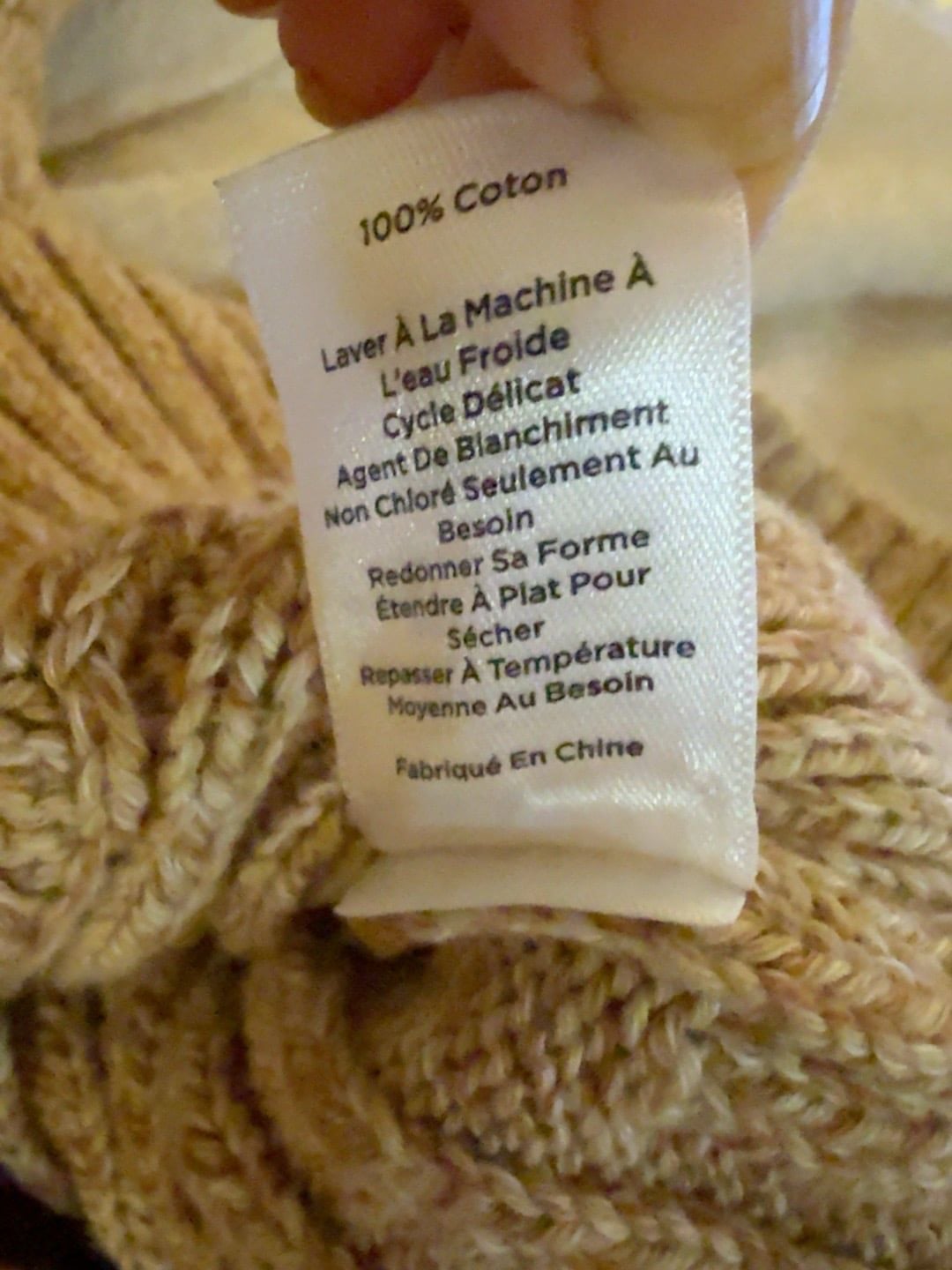 Talbots 100% Cotton Cable Knit Cowl Neck Sweater L Tan Gold Buttons NWOT 6