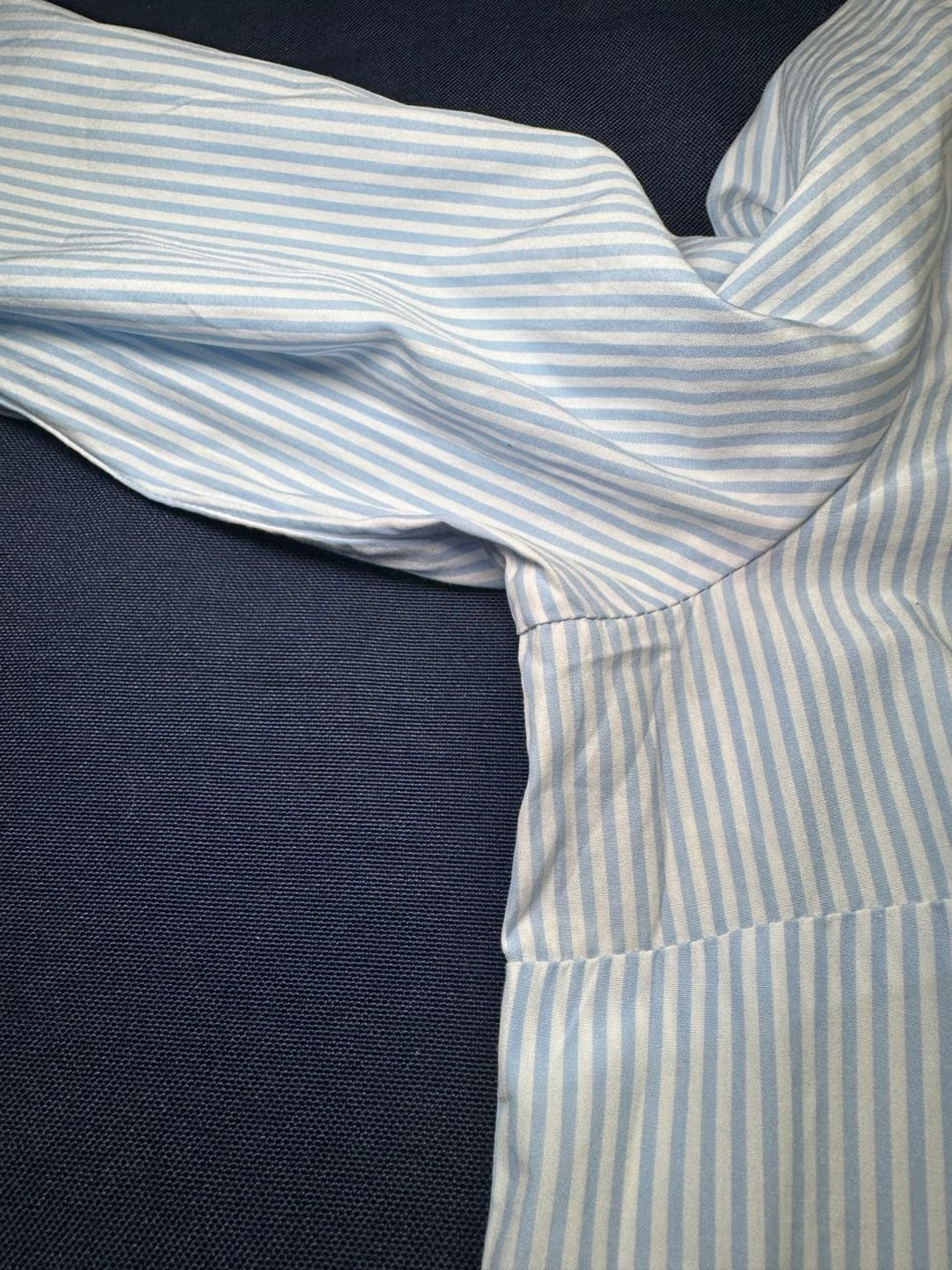 Weekend Max Mara Blue White Striped Bow Blouse US 6 Cotton Button Down Shirt 6