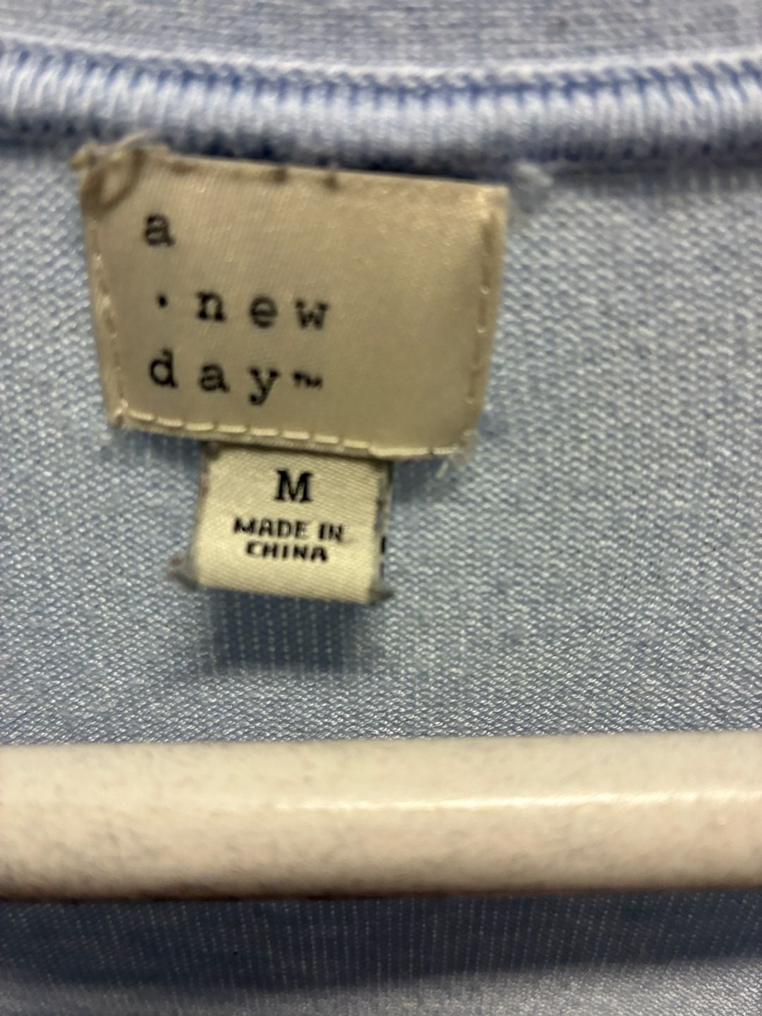 A New Day Cardigan Sweater Size M Light Blue Open Front Long 4