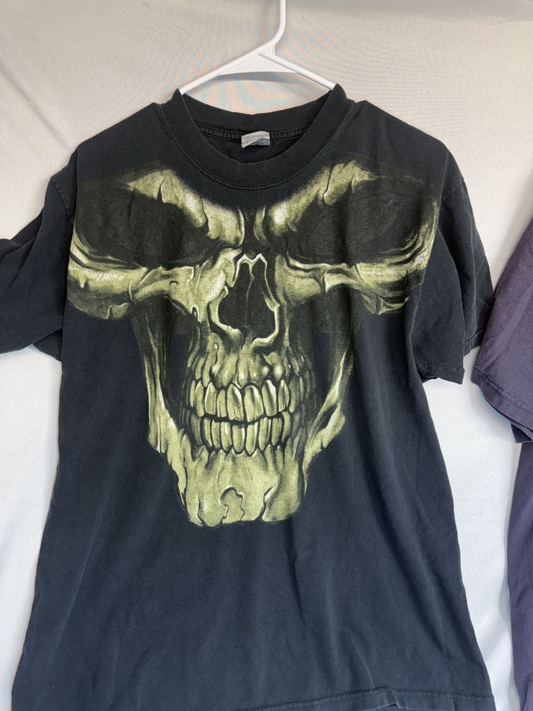 Vintage y2k Yazbek Skull Graphic T-Shirt Size L Black Heavyweight 2