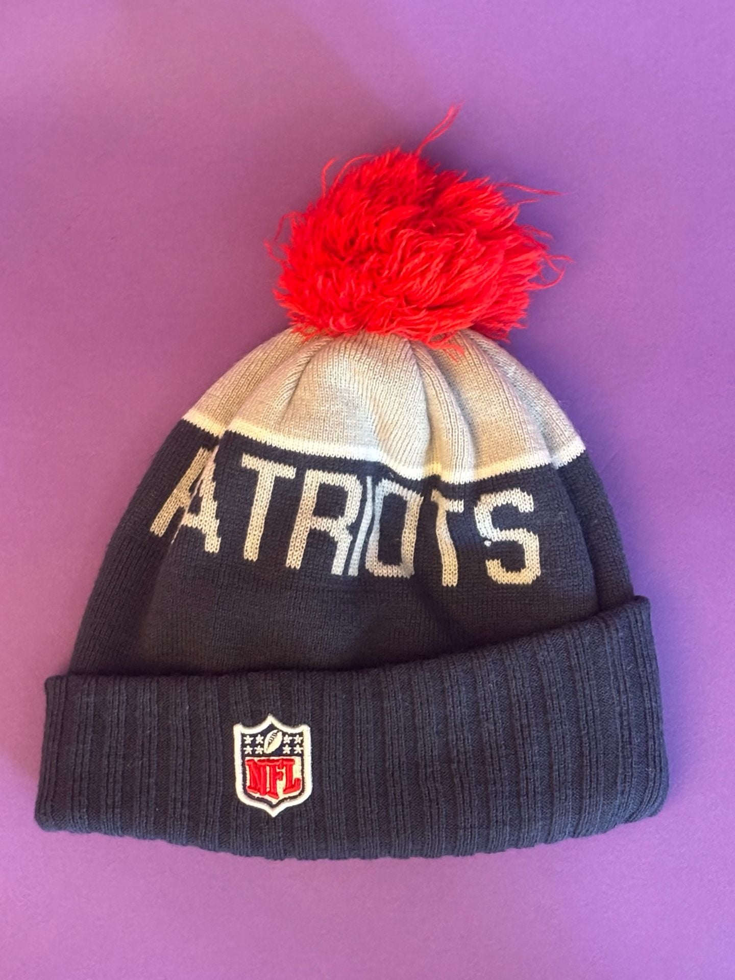 New Era New England Patriots Knit Beanie Hat Pom Pom 4