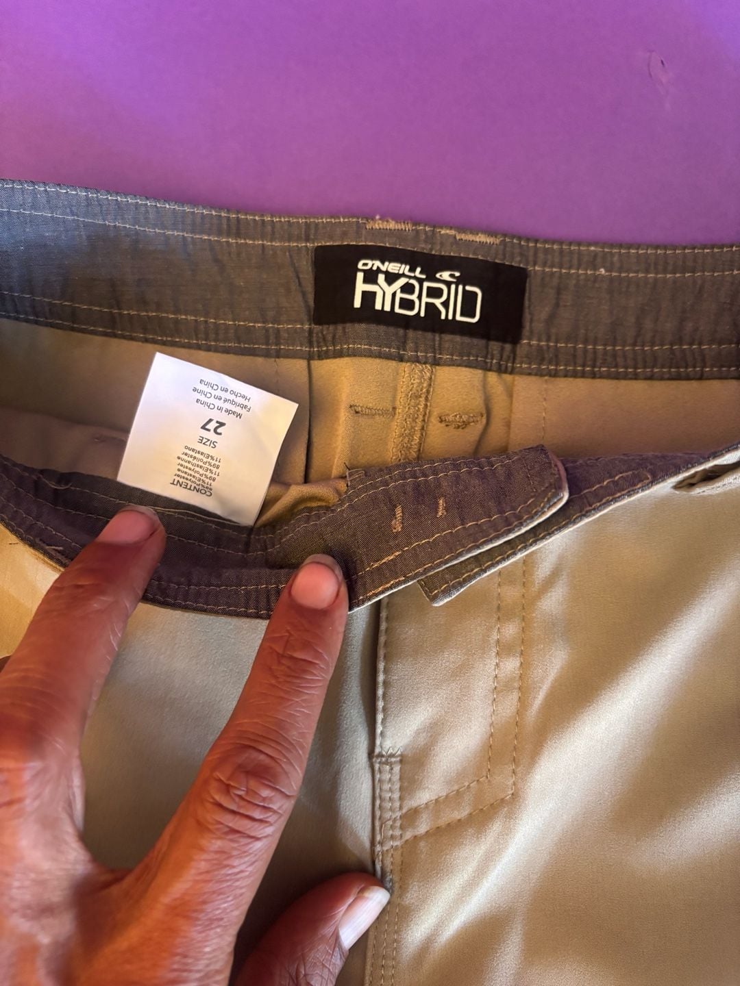 O'Neill Hybrid Shorts Size 27 Khaki Tan Casual Men 3