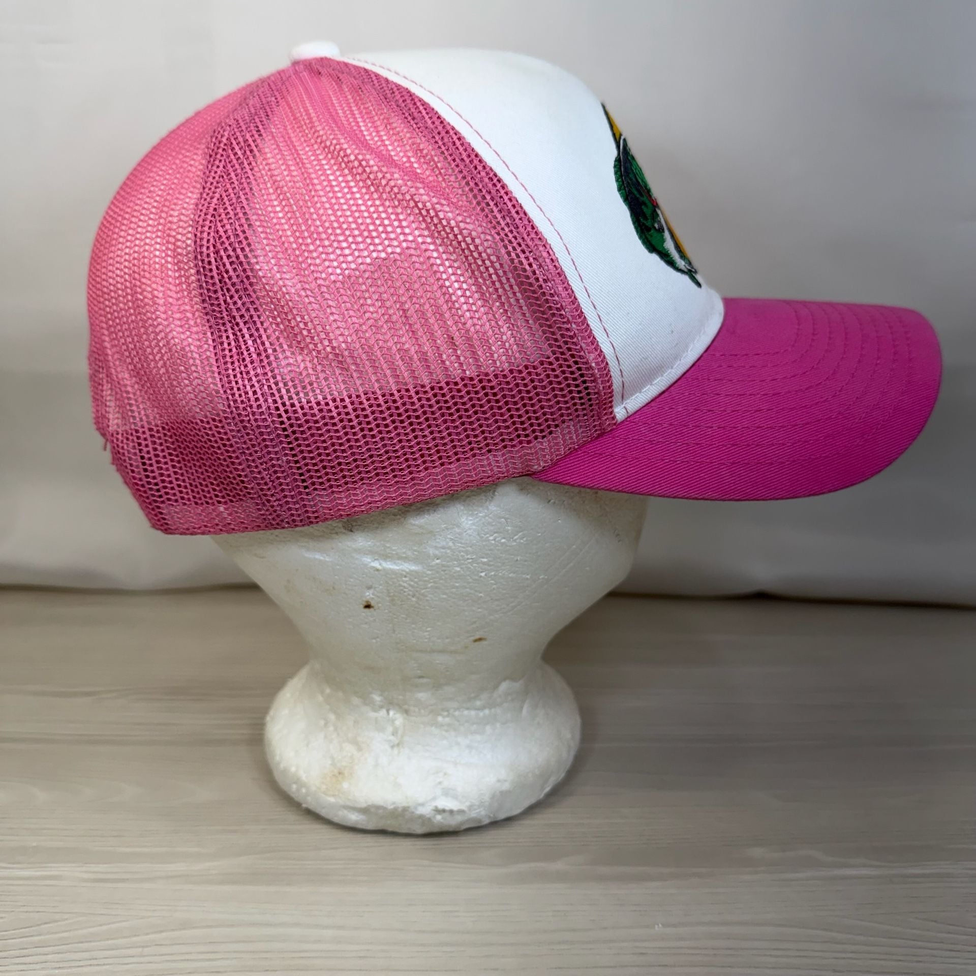 Bass Pro Shops Trucker Hat Pink White Mesh Snapback Cap 3