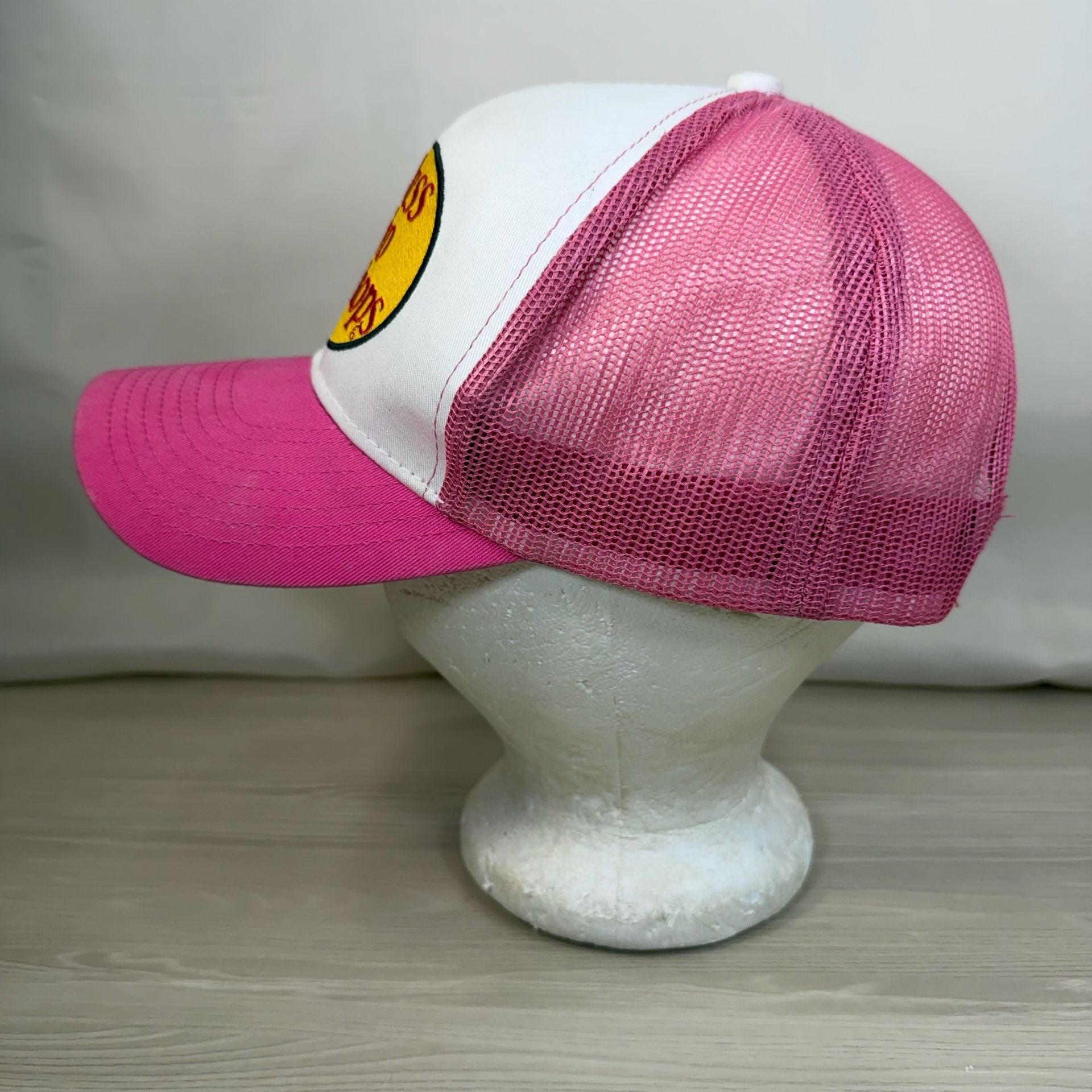 Bass Pro Shops Trucker Hat Pink White Mesh Snapback Cap 5