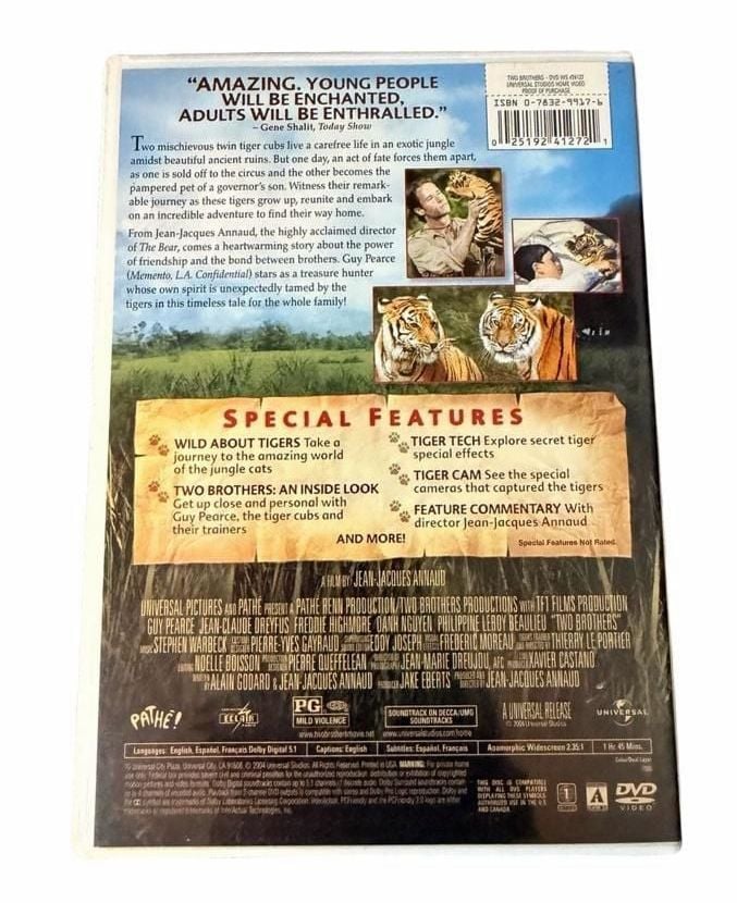 Universal Studios Two Brothers DVD 2004 Widescreen 2