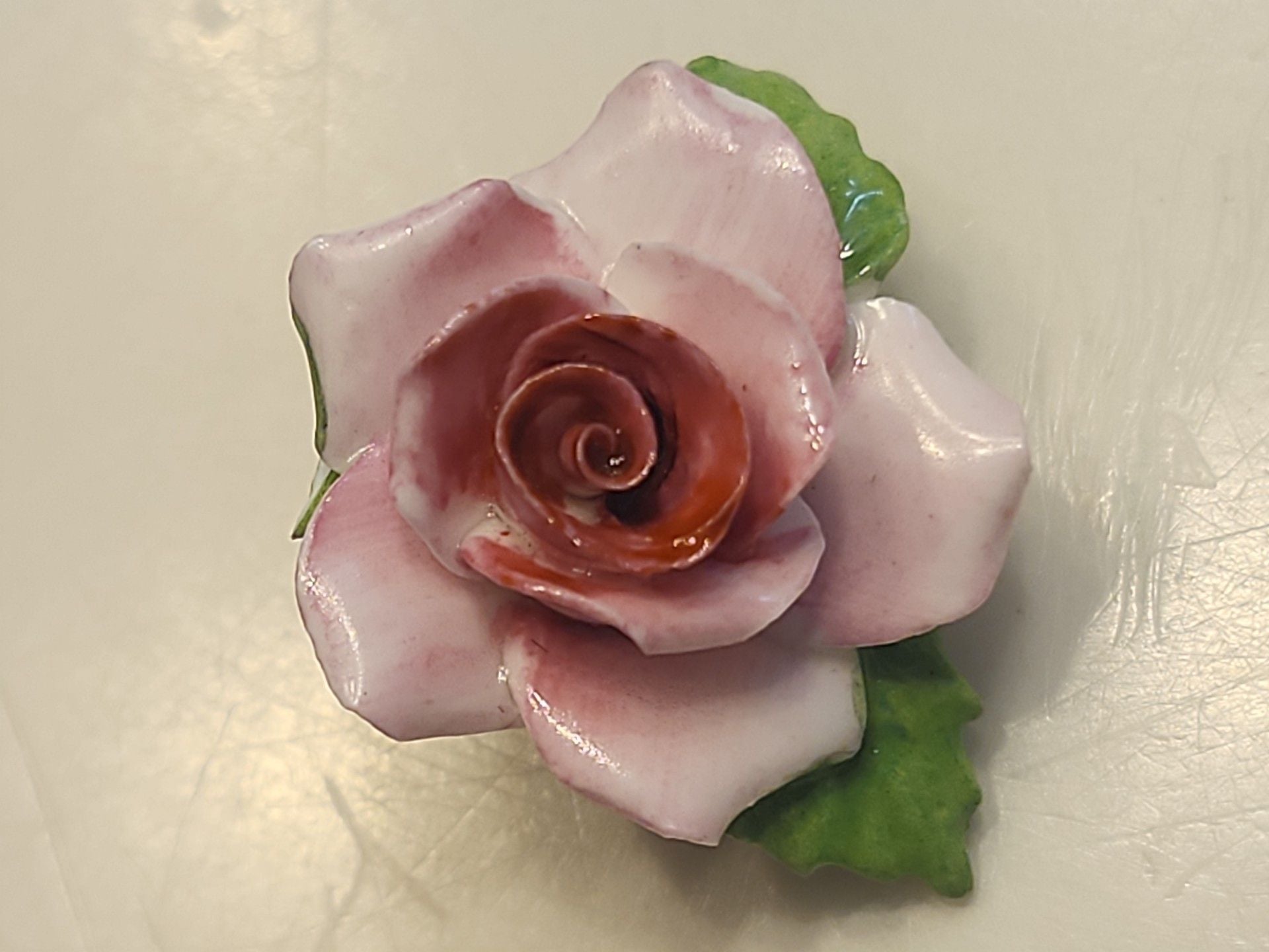 Royal Adderley Floral Porcelain Pink Rose Brooch and Earrings Set 2