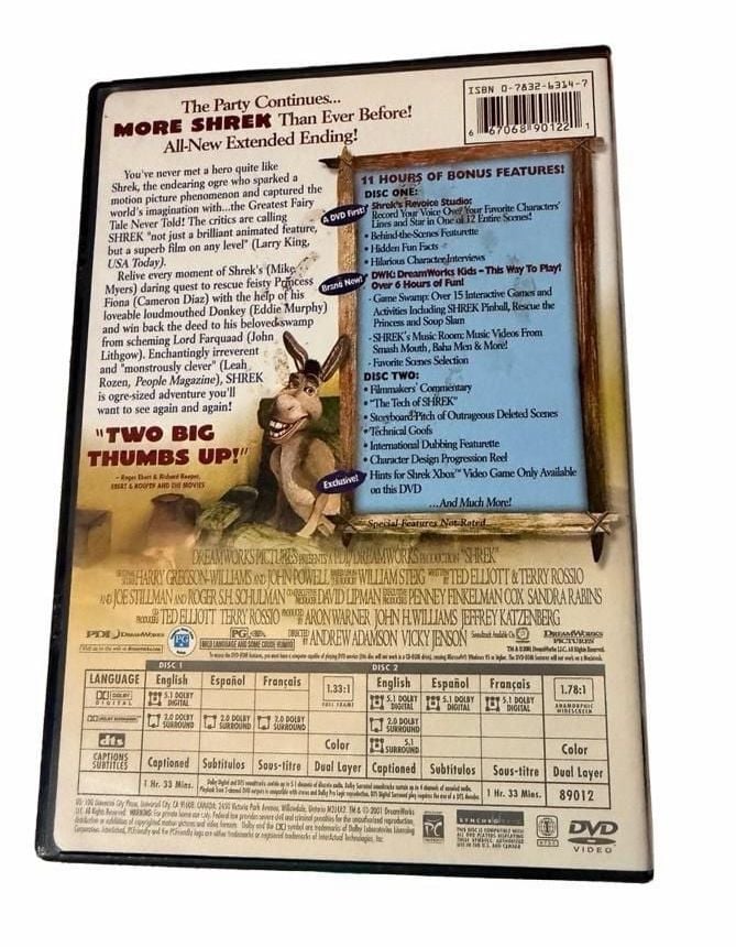 DreamWorks Shrek Two-Disc Special Edition DVD 2