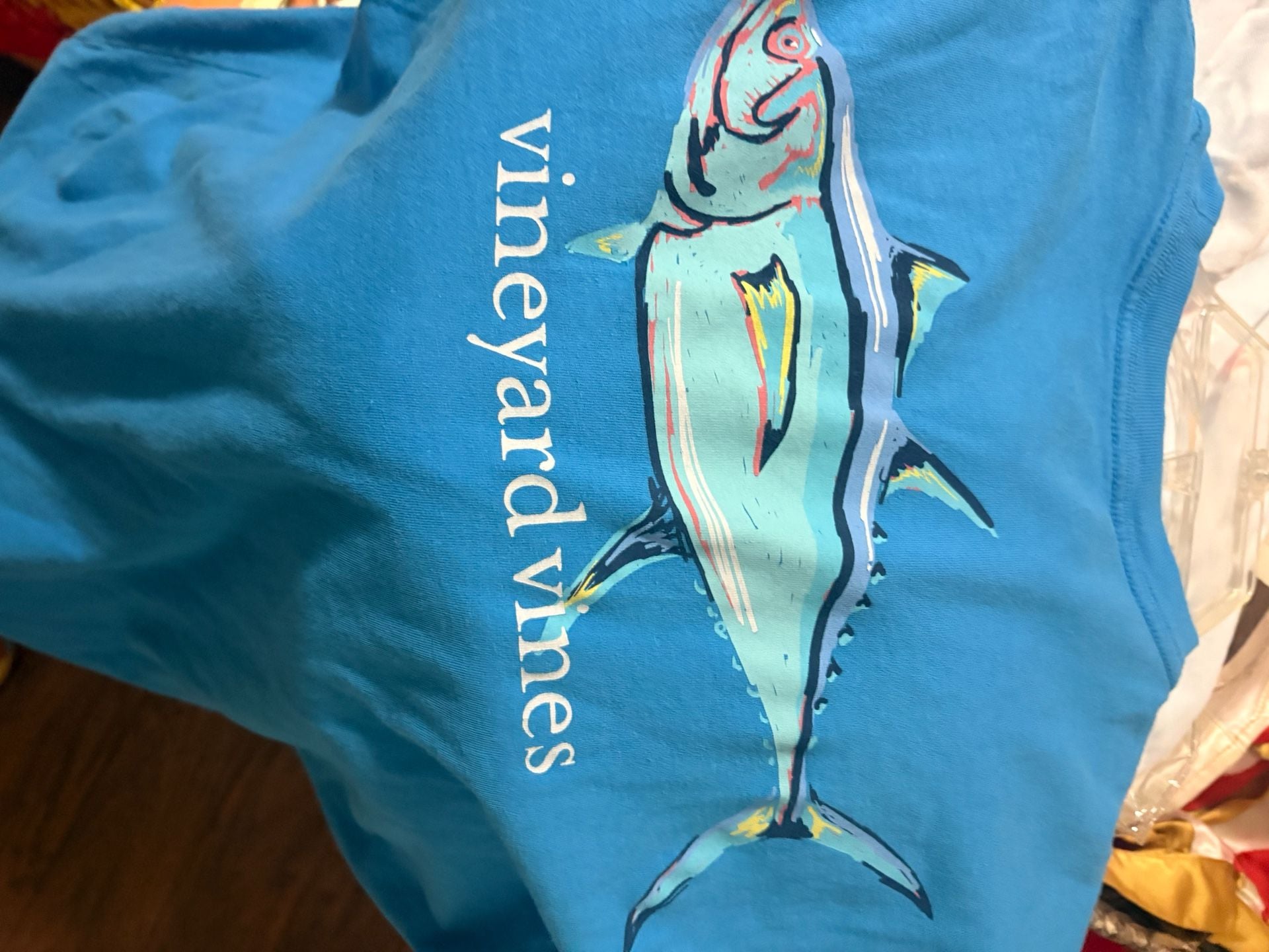 Vineyard Vines Tuna Pocket T-Shirt Size M Blue Cotton 3
