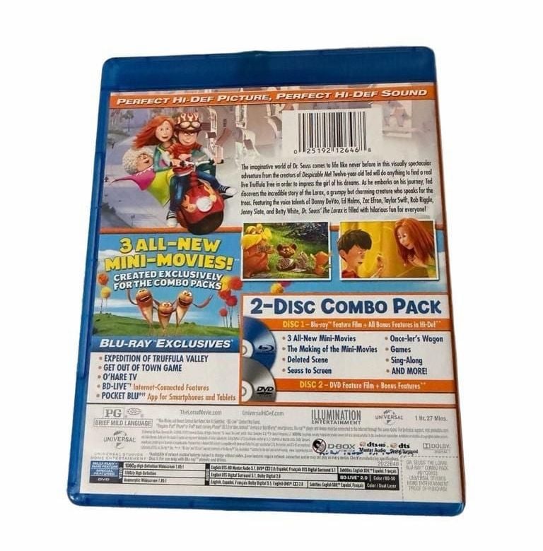 Universal Studios Dr. Seuss The Lorax Blu-ray DVD Combo Pack 2