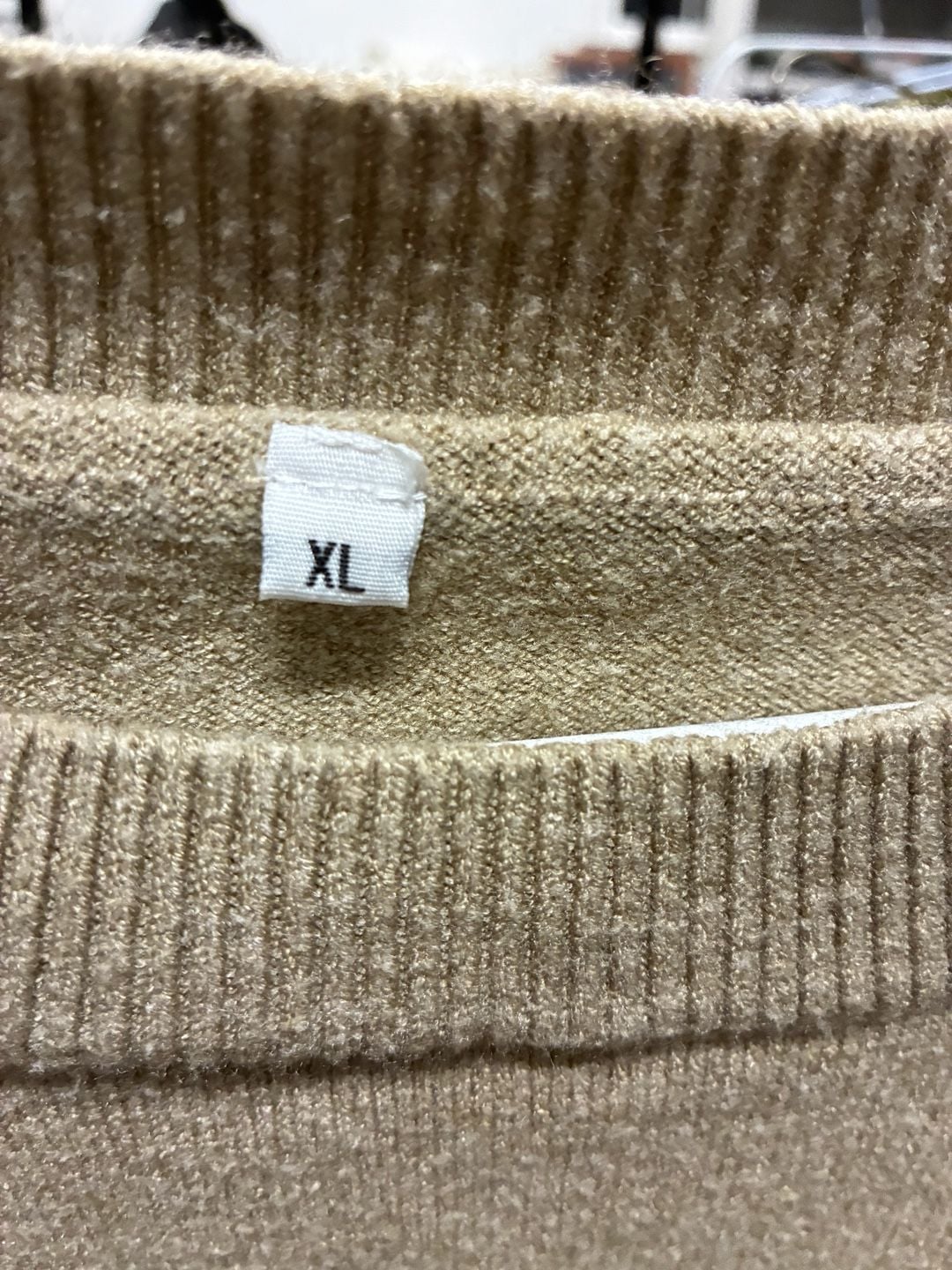 Unbranded Knit Pullover Sweater Size XL Beige Pocket 4
