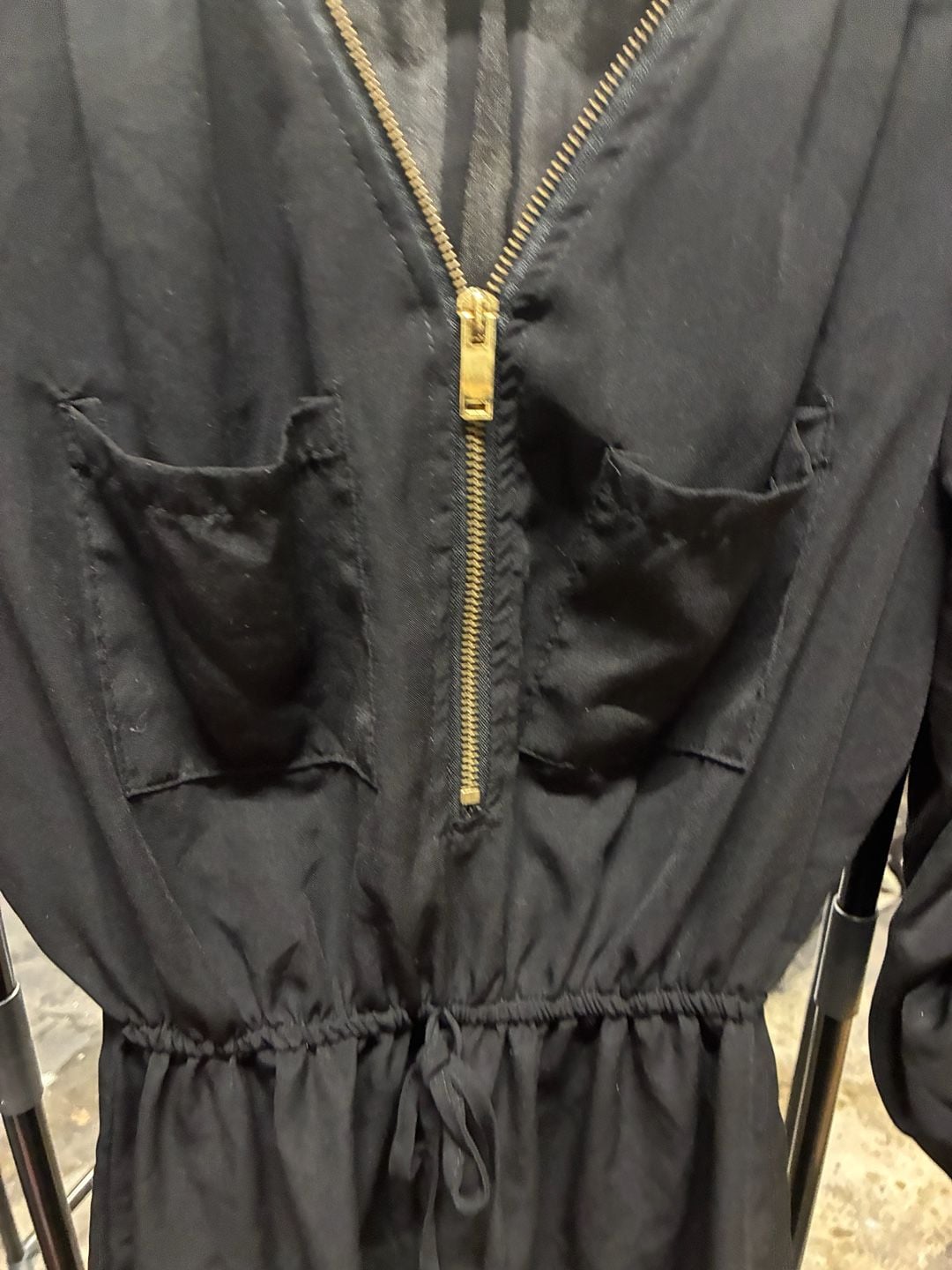 Women's 3/4 Sleeve Zipper Front Tunic Shirt Dress 3