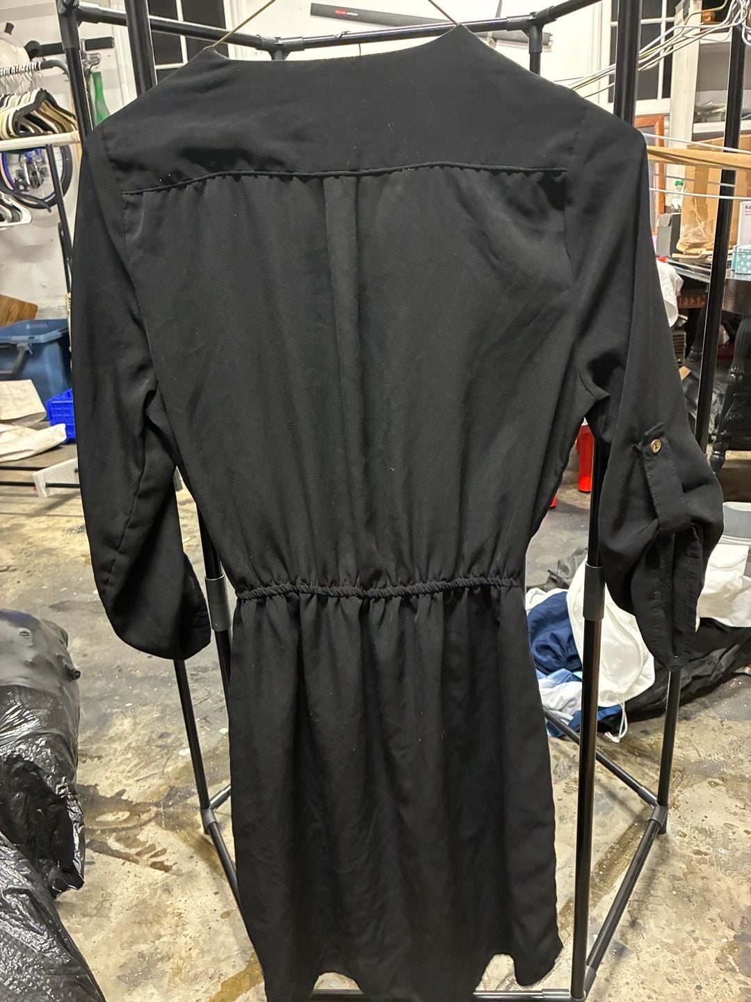 Women's 3/4 Sleeve Zipper Front Tunic Shirt Dress 6