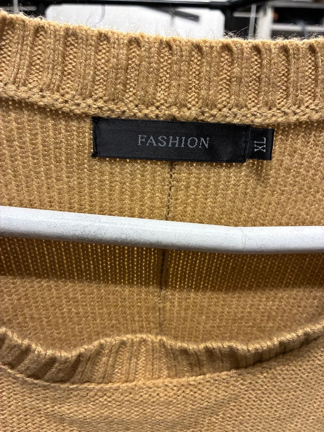 FASHION Sweater Size XL Camel Brown Knit Pullover 3