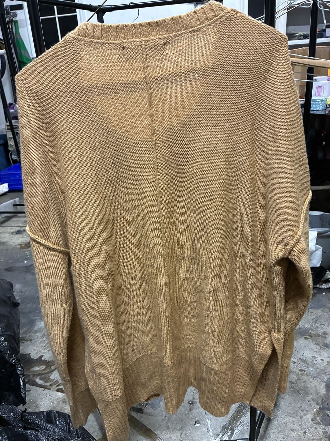 FASHION Sweater Size XL Camel Brown Knit Pullover 5
