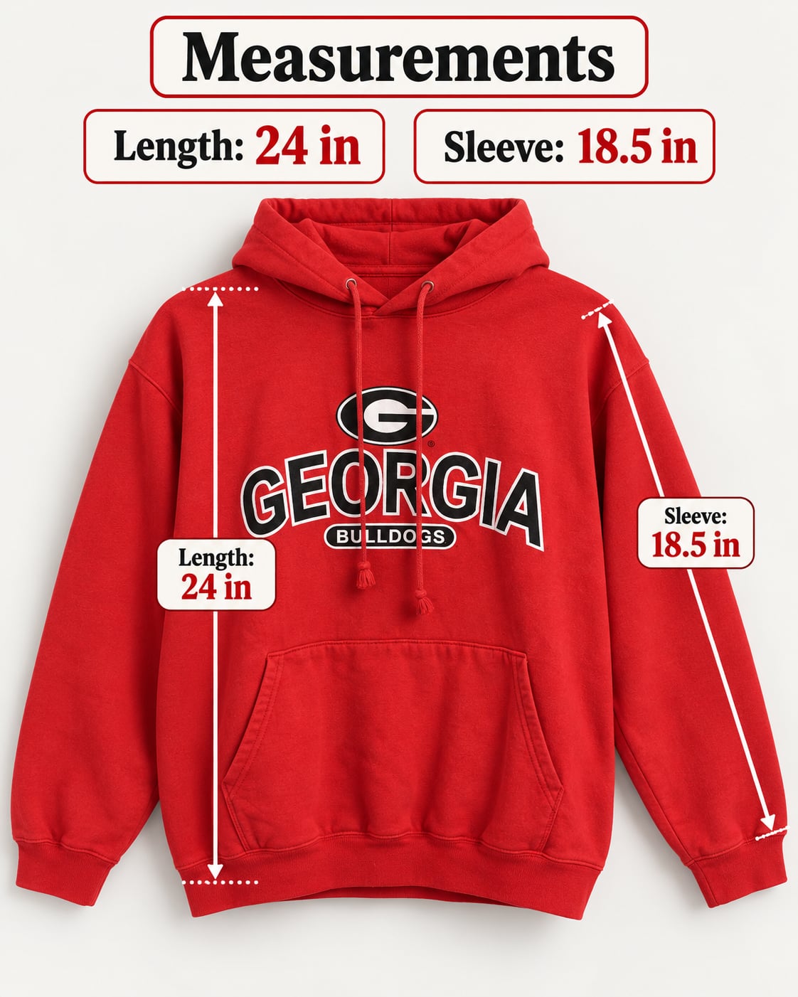 
Vintage Big Ball Sports Georgia Bulldogs Hoodie 2XL Red UGA College Football 7