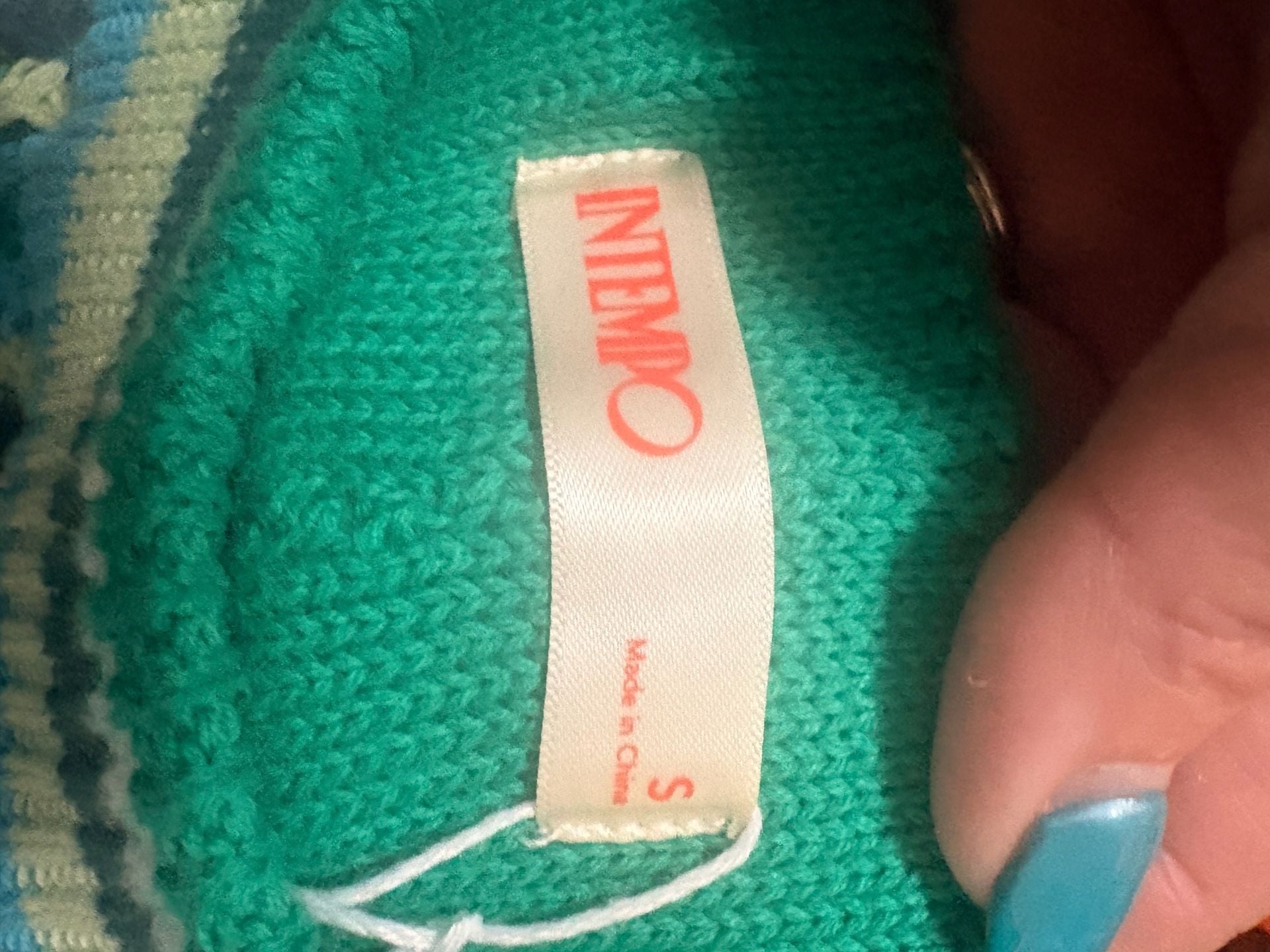 Intempo Crochet Pants Size S Green Striped Knit Wide Leg 6