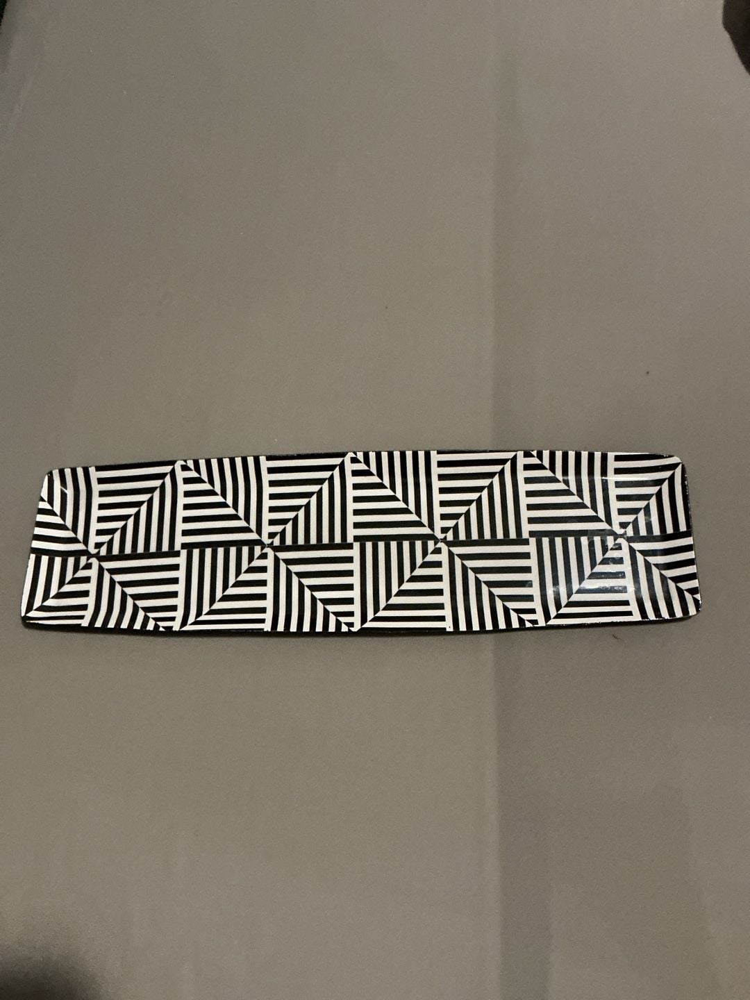 Jonathan Adler Geometric Black White Metal Tray 1