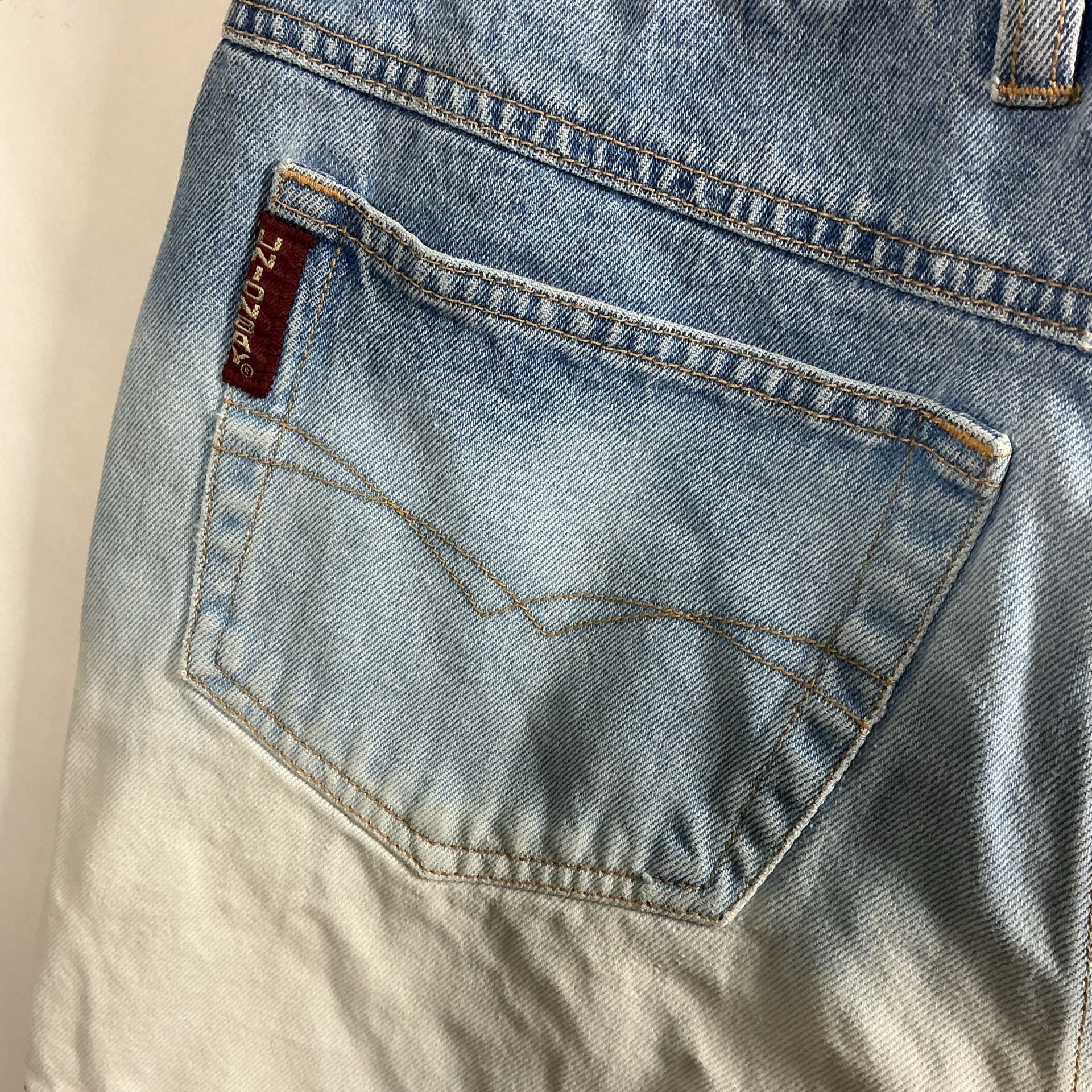 Vintage y2k Unionbay High Rise Denim Shorts Blue Ombre Distressed 6