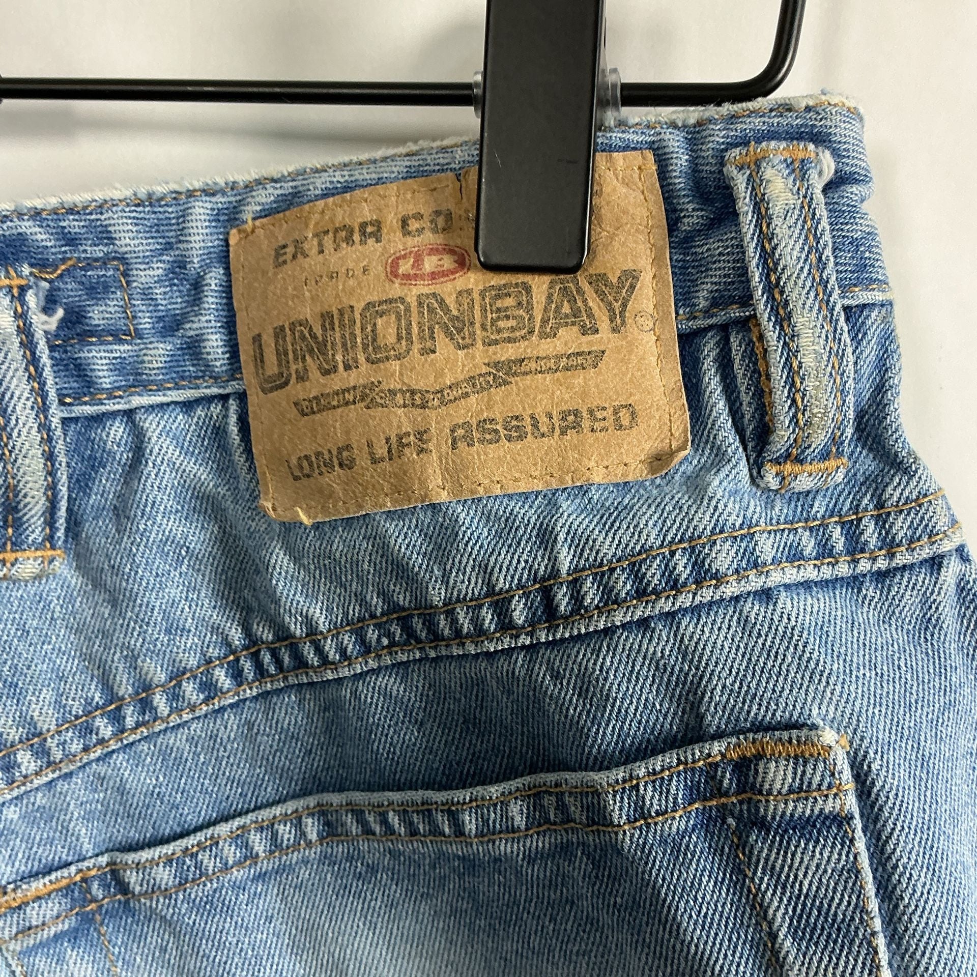 Vintage y2k Unionbay High Rise Denim Shorts Blue Ombre Distressed 7