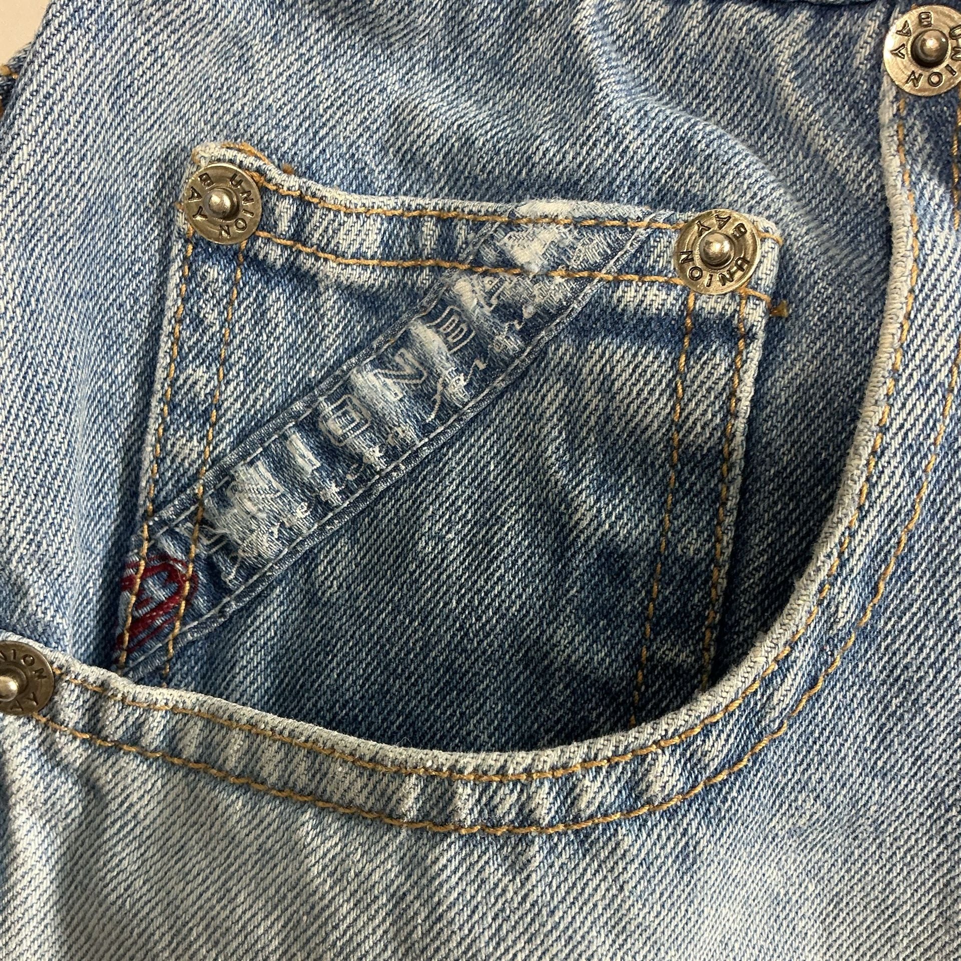 Vintage y2k Unionbay High Rise Denim Shorts Blue Ombre Distressed 12