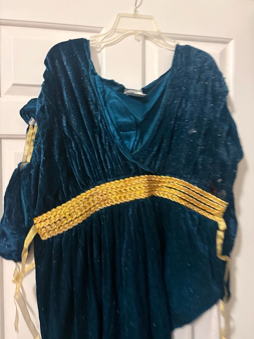 Full Fantasy Athena Costume Size 2XL (22-24) Blue Gold White Dress 3